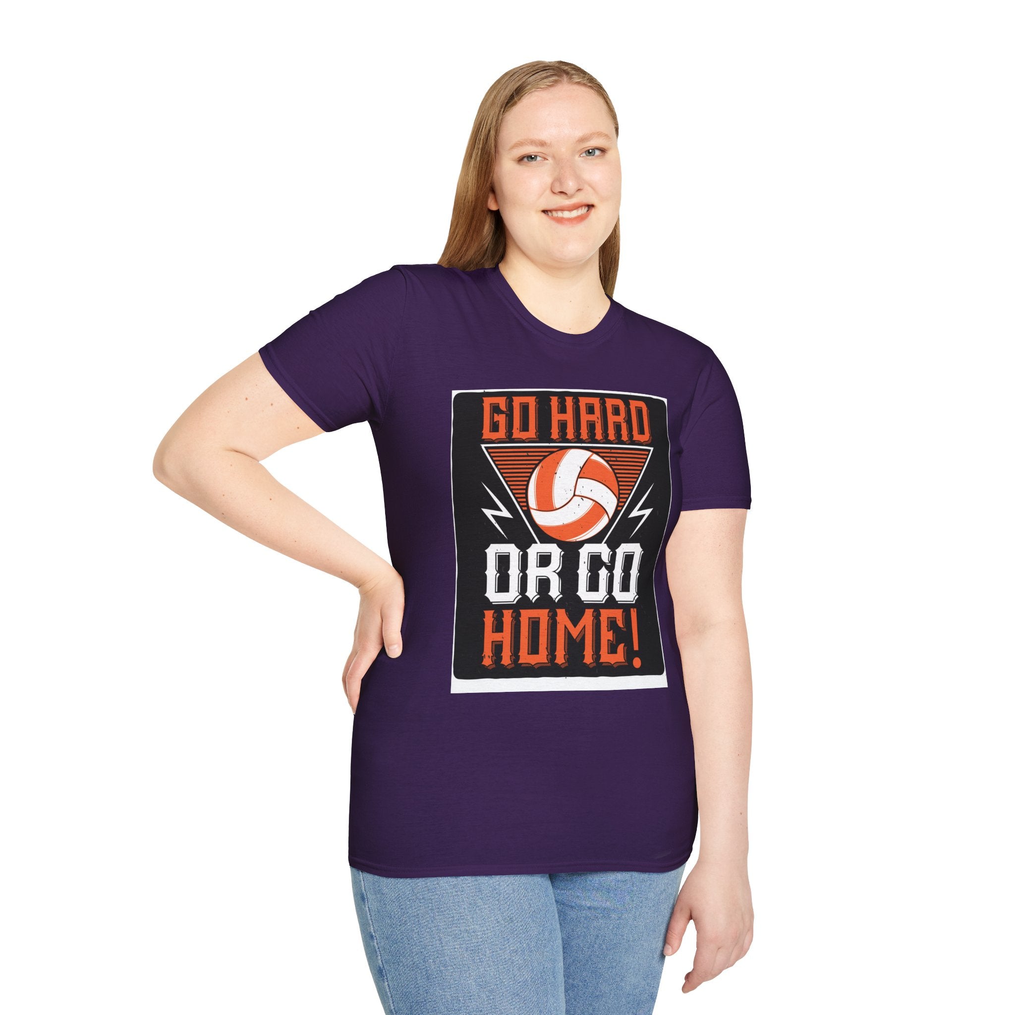 Volleyball Motivational T-Shirt - Go Hard or Go Home, Athletic Shirt, Sports Apparel