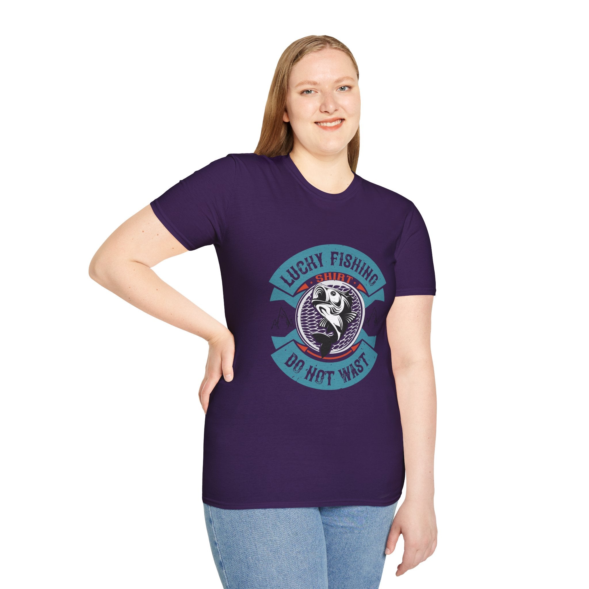Lucky Fishing Graphic Tee, Unisex Fishing T-Shirt