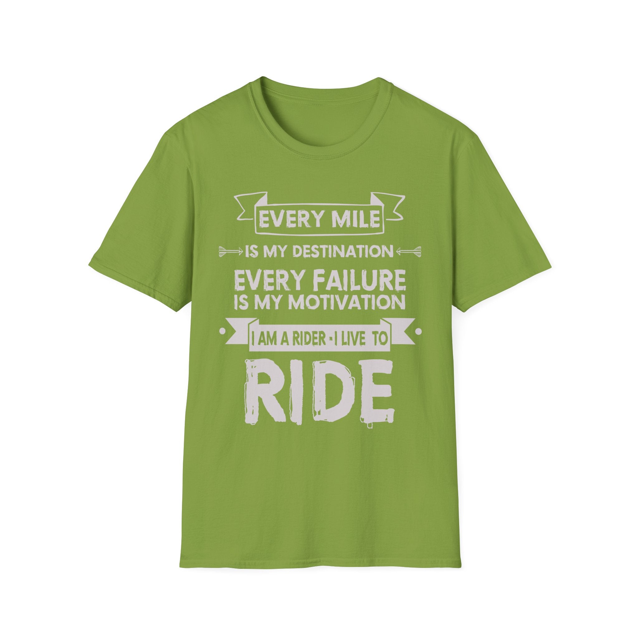 Inspirational Rider T-Shirt | Every Mile Is My Destination | Fitness Gift for Cyclists, Motivational Tee, Unisex Apparel
