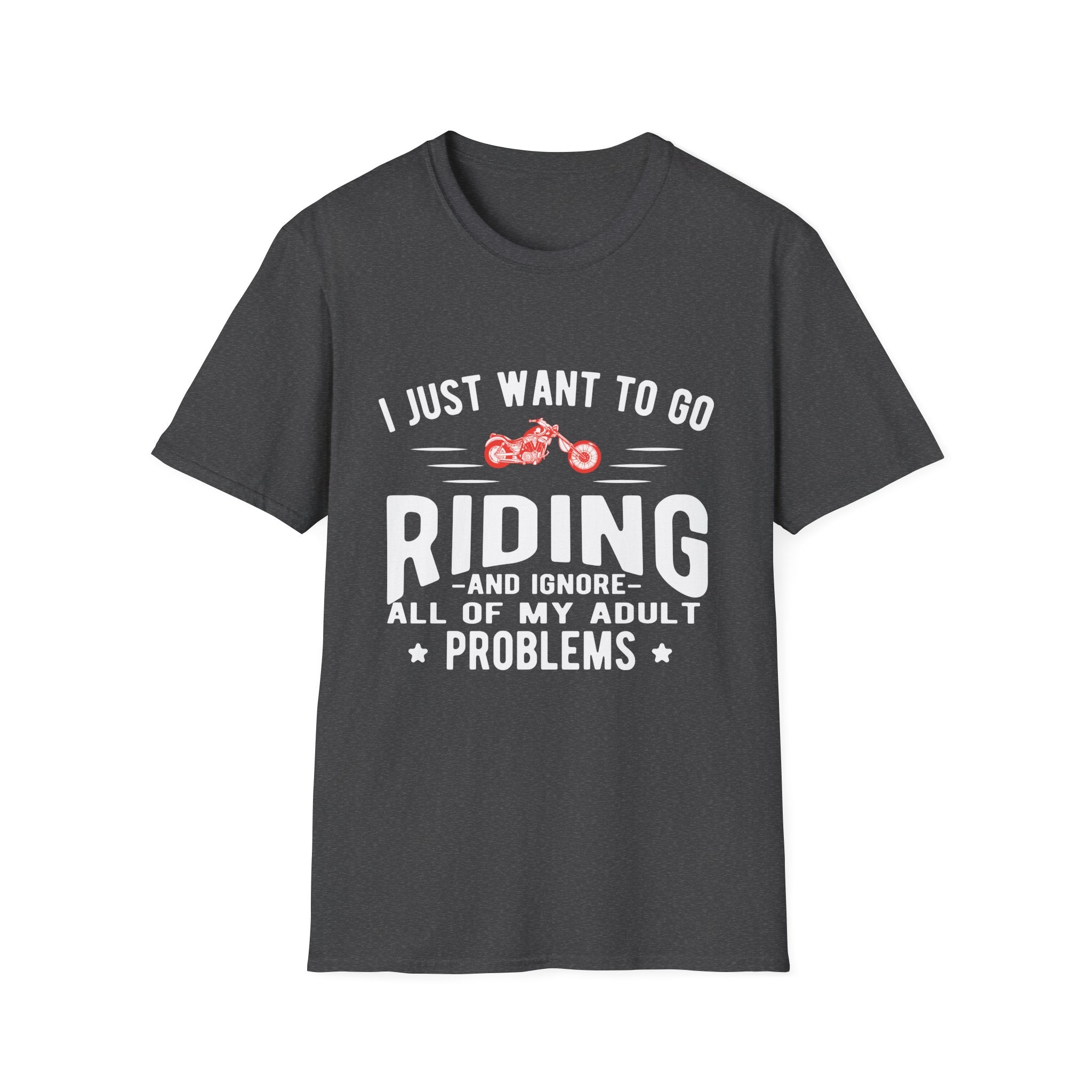 Funny Riding T-Shirt for Adults, Unisex Graphic Tee, Casual Wear, Gift for Riders, Adulting Humor Shirt