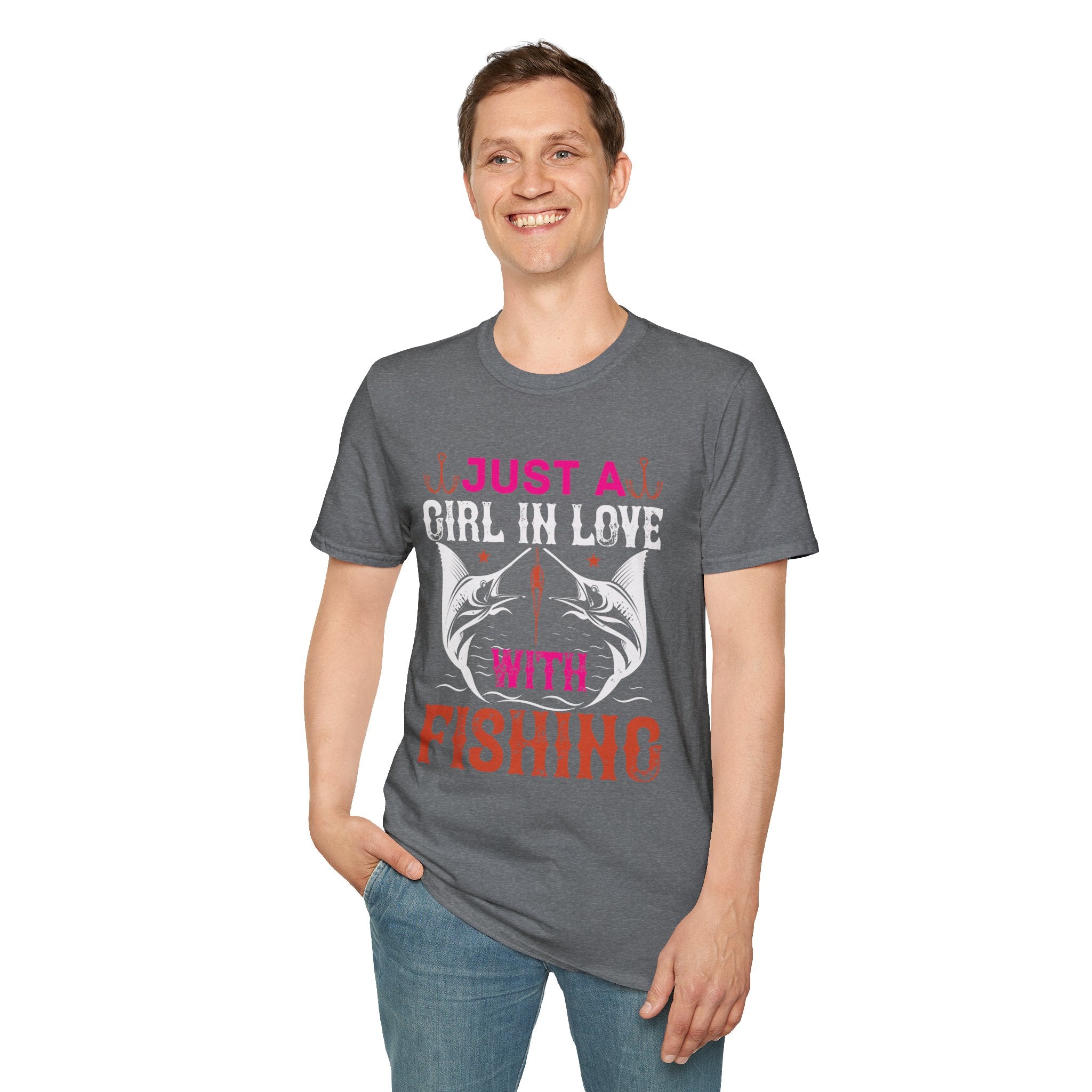 Fishing Lover T-Shirt for Women | Just a Girl in Love With Fishing, Gifts for Fisherwomen, Fishing Apparel, Outdoor Clothing, Birthday Gift