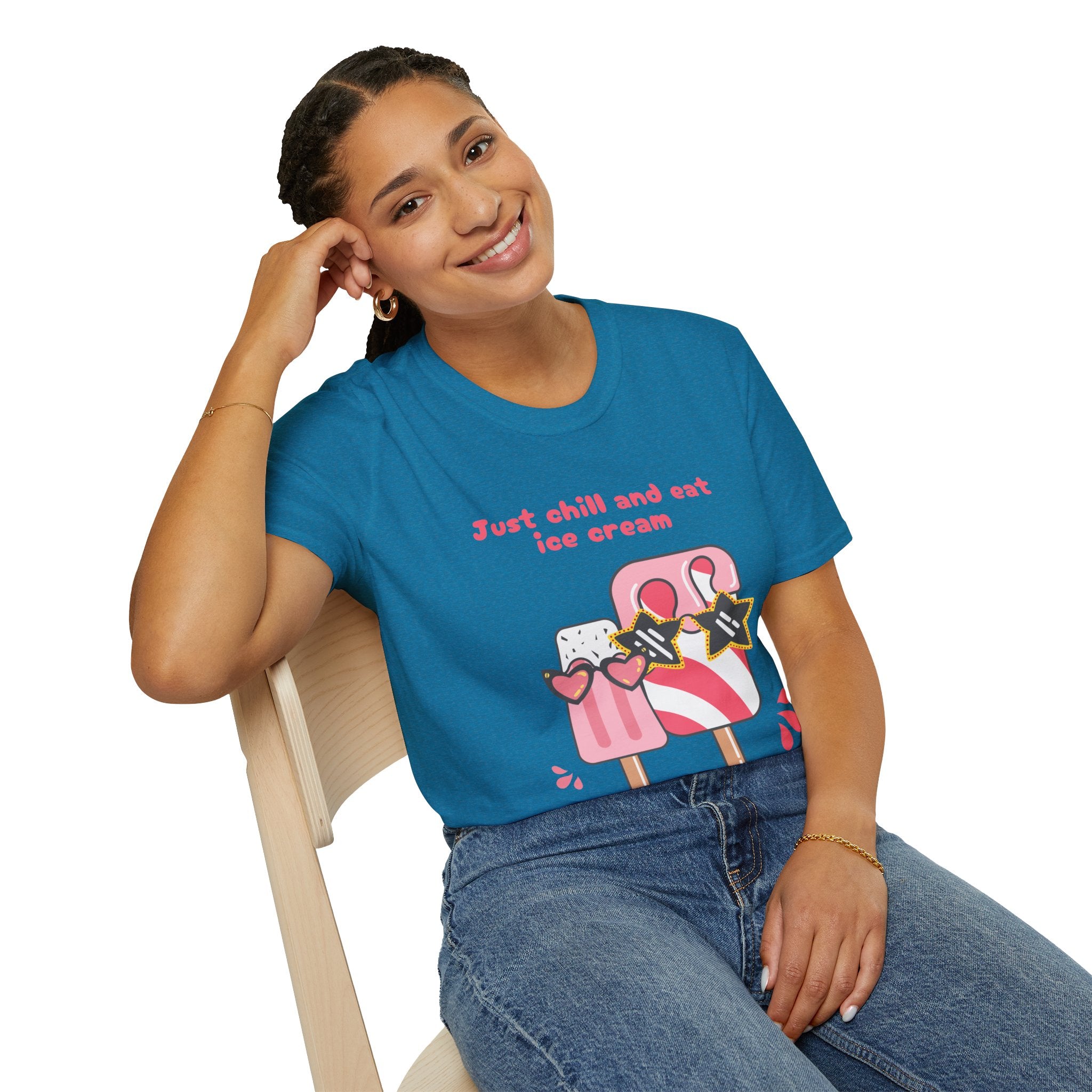 Summer Chill Ice Cream T-Shirt, Unisex Softstyle Tee, Cute Graphic Shirt