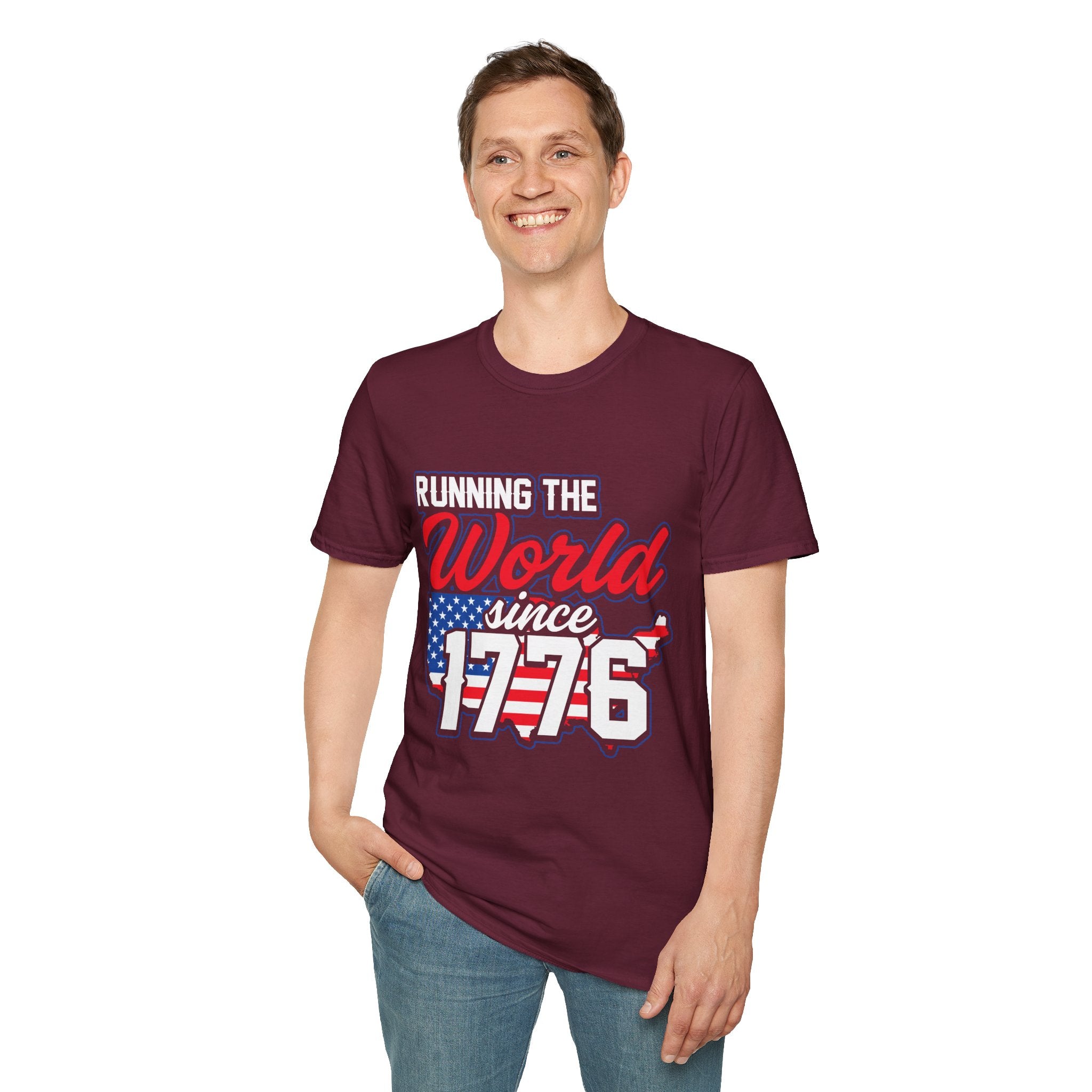Patriotic Running T-Shirt: Celebrate Freedom, 4th of July, Sports Events, Unisex Tee, Gift for Fitness Lovers, Casual Wear