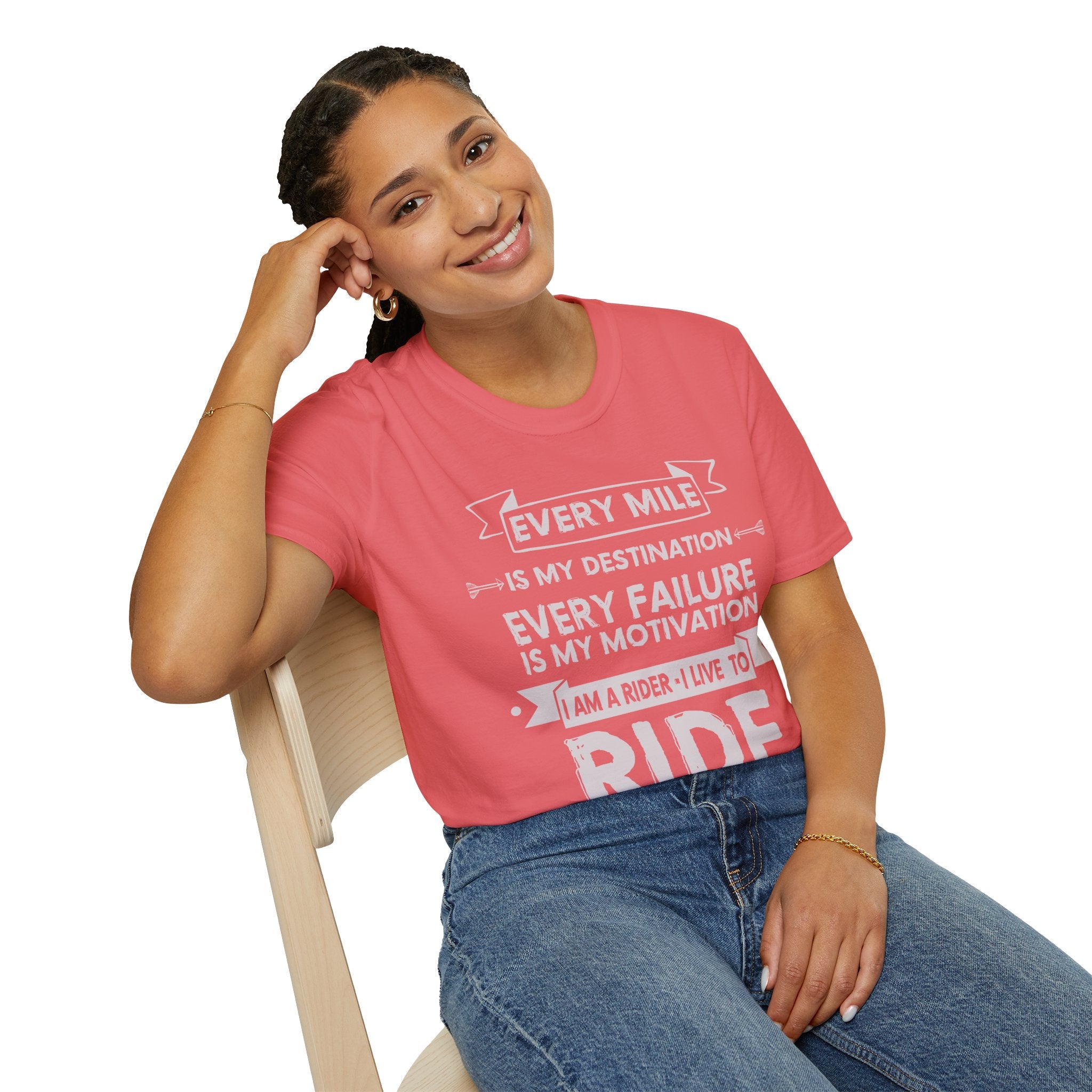 Inspirational Rider T-Shirt | Every Mile Is My Destination | Fitness Gift for Cyclists, Motivational Tee, Unisex Apparel