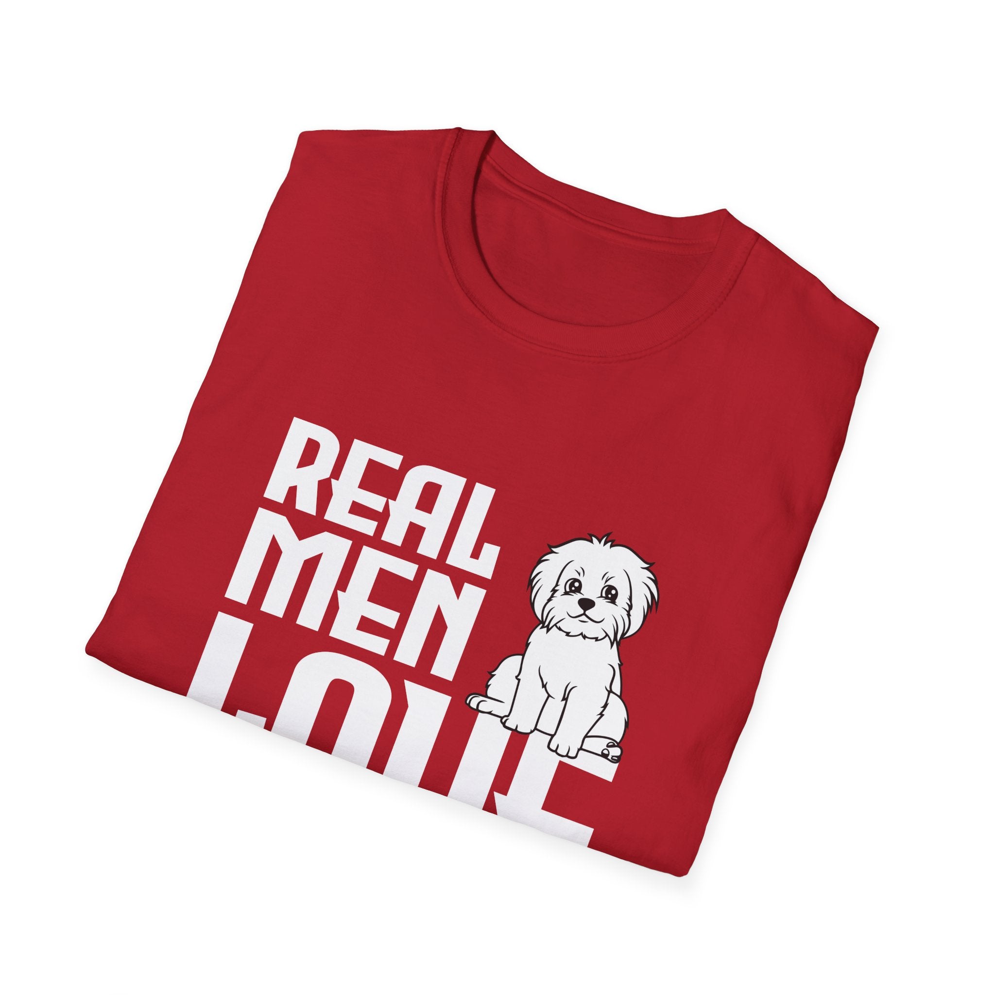 Unisex Dog Lover T-Shirt, Real Men Love Dogs Tee, Pet Owner Apparel, Gift for Dog Dads, Perfect for Birthdays