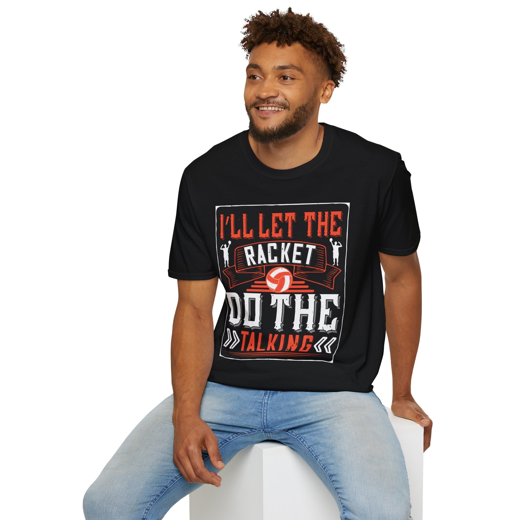 Sporty Unisex Softstyle T-Shirt | Inspirational Racket Design | Ideal for Sports Lovers, Coaches, and Gifts