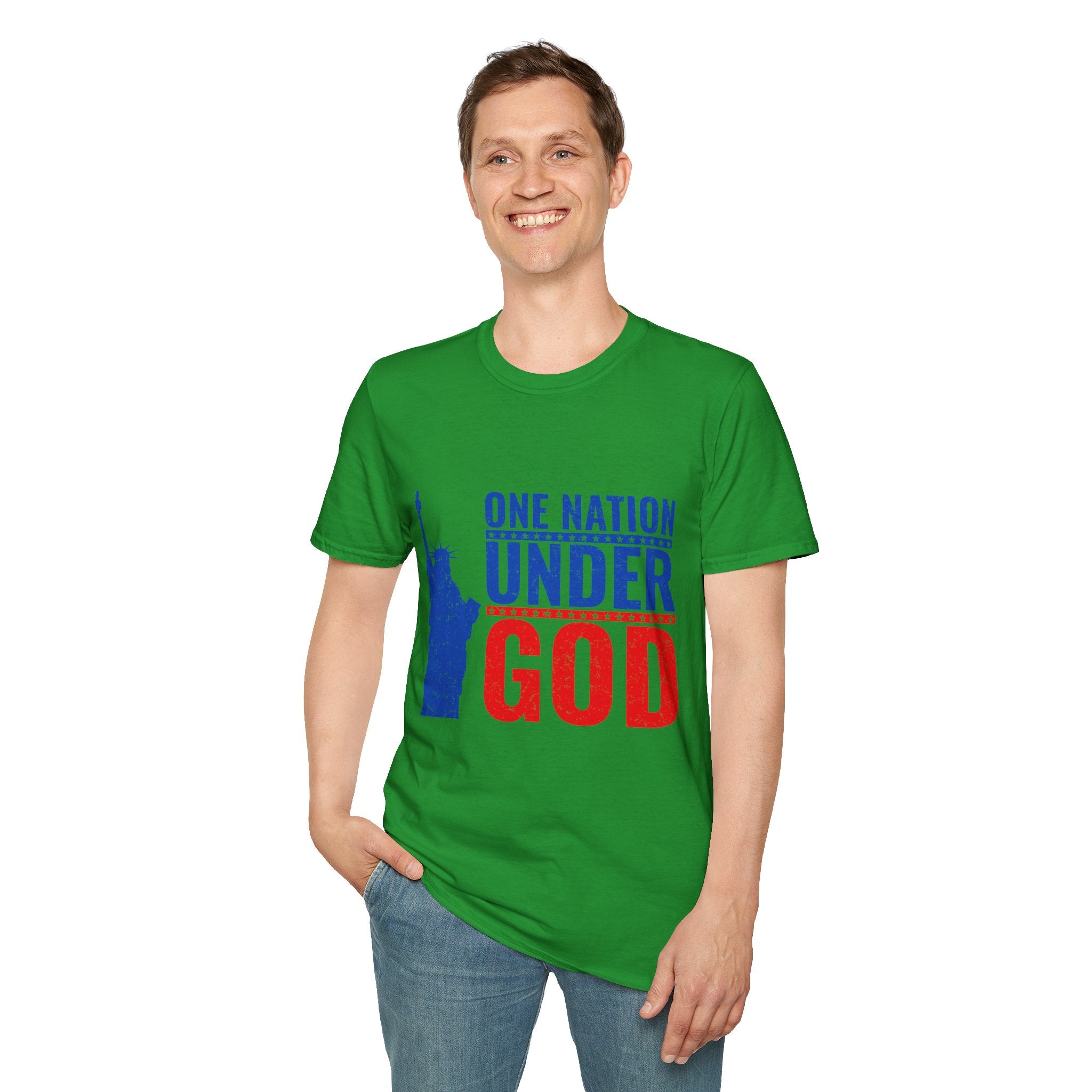 Patriotic Graphic T-Shirt | One Nation Under God | Unisex Casual Wear for Holidays, Independence Day, Family Gatherings, Political [...]