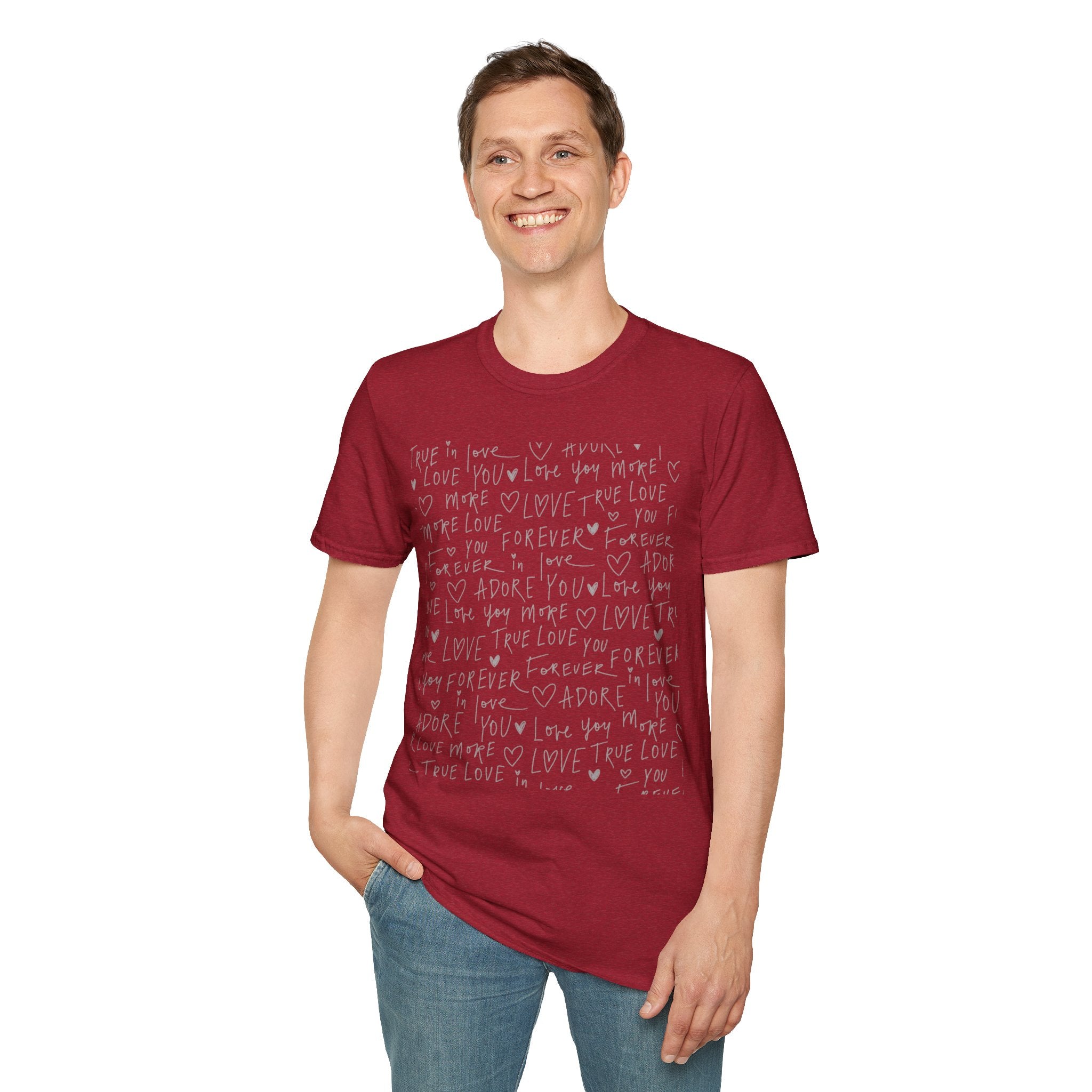 Romantic Love Note Unisex T-Shirt, Cute Casual Tee