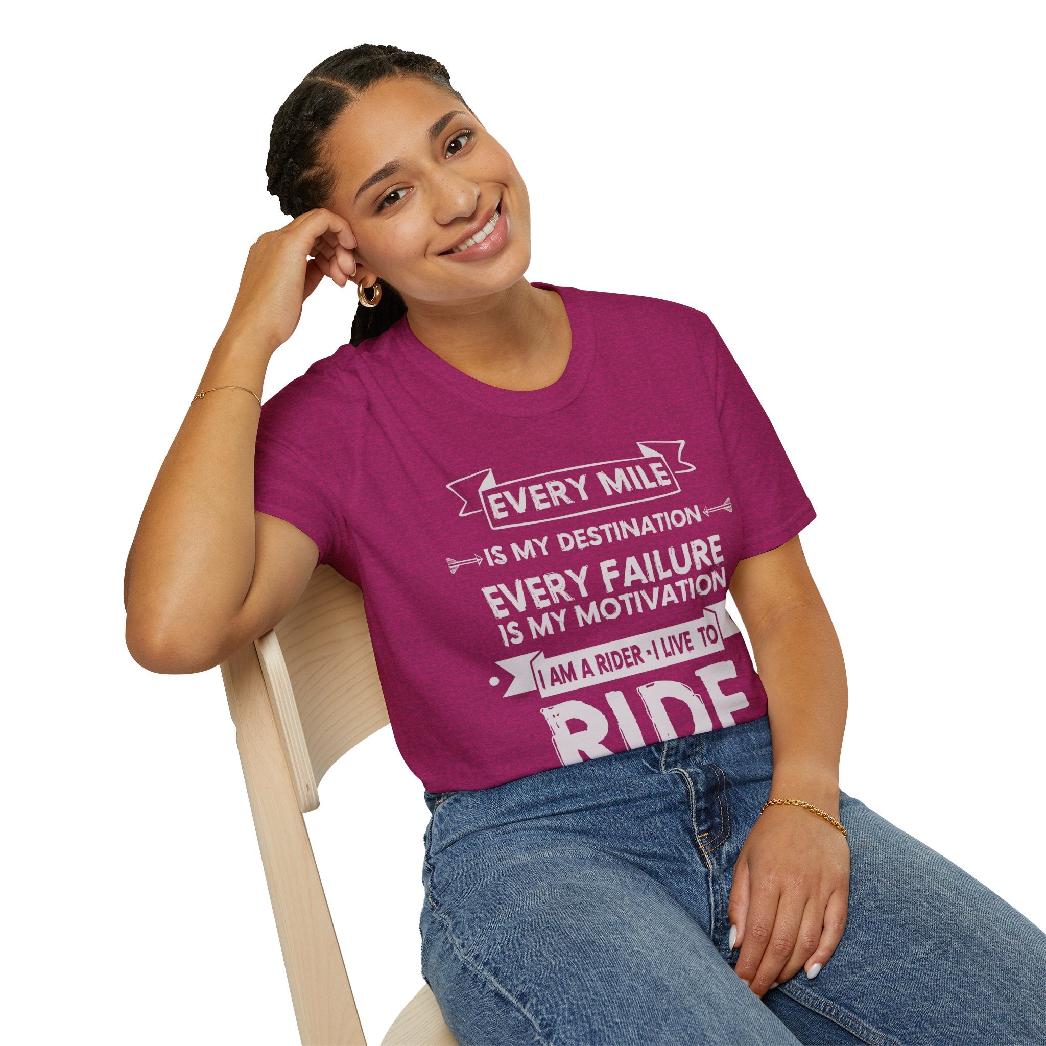 Inspirational Rider T-Shirt | Every Mile Is My Destination | Fitness Gift for Cyclists, Motivational Tee, Unisex Apparel