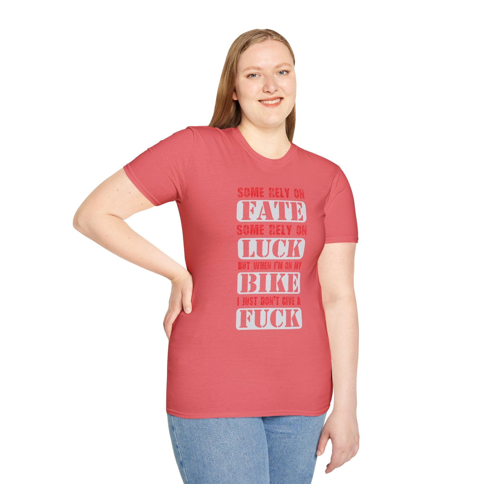 Rebellious Unisex T-Shirt - Fate, Luck, Bike, Adventure Shirt, Perfect for Bikers, Casual Wear, Gifts for Friends, Unique Graphic Tee