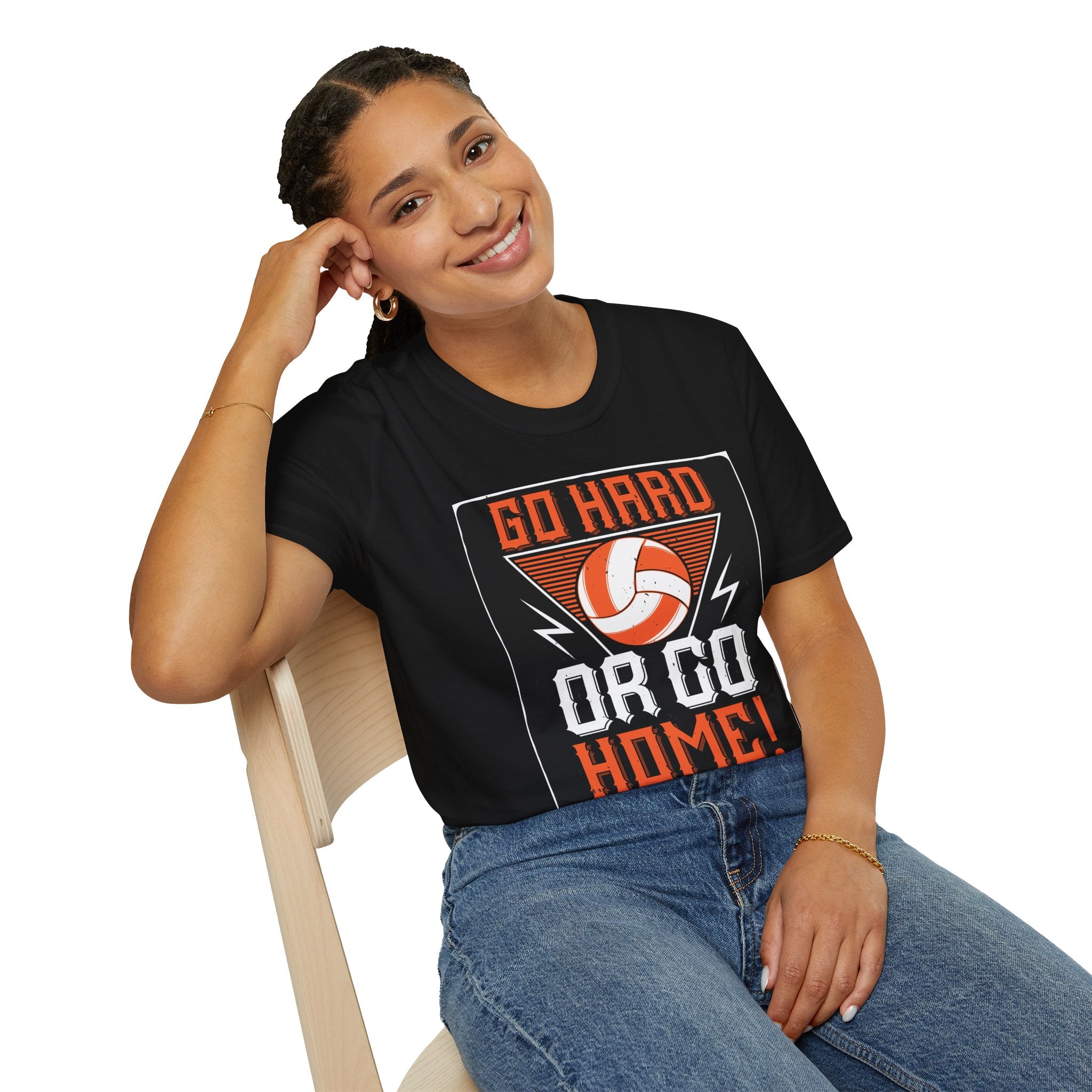 Volleyball Motivational T-Shirt - Go Hard or Go Home, Athletic Shirt, Sports Apparel