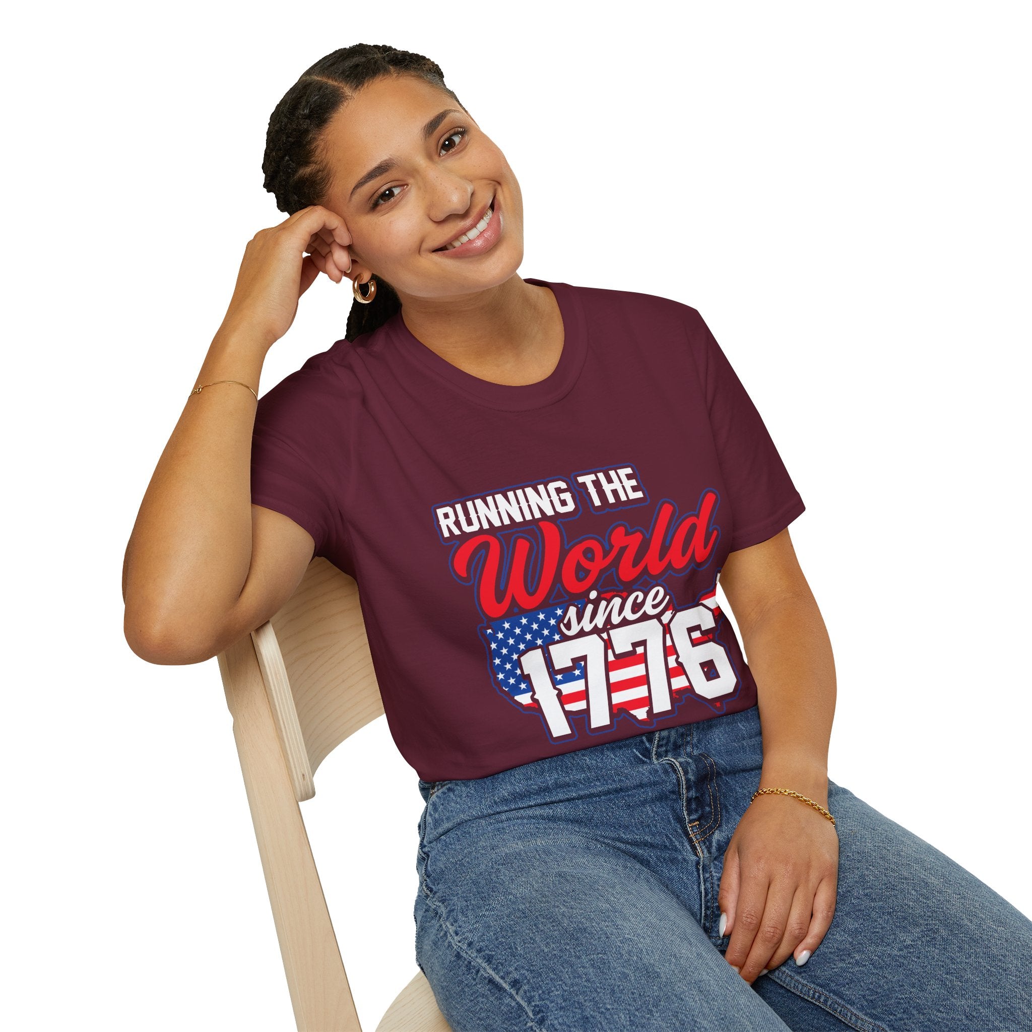 Patriotic Running T-Shirt: Celebrate Freedom, 4th of July, Sports Events, Unisex Tee, Gift for Fitness Lovers, Casual Wear