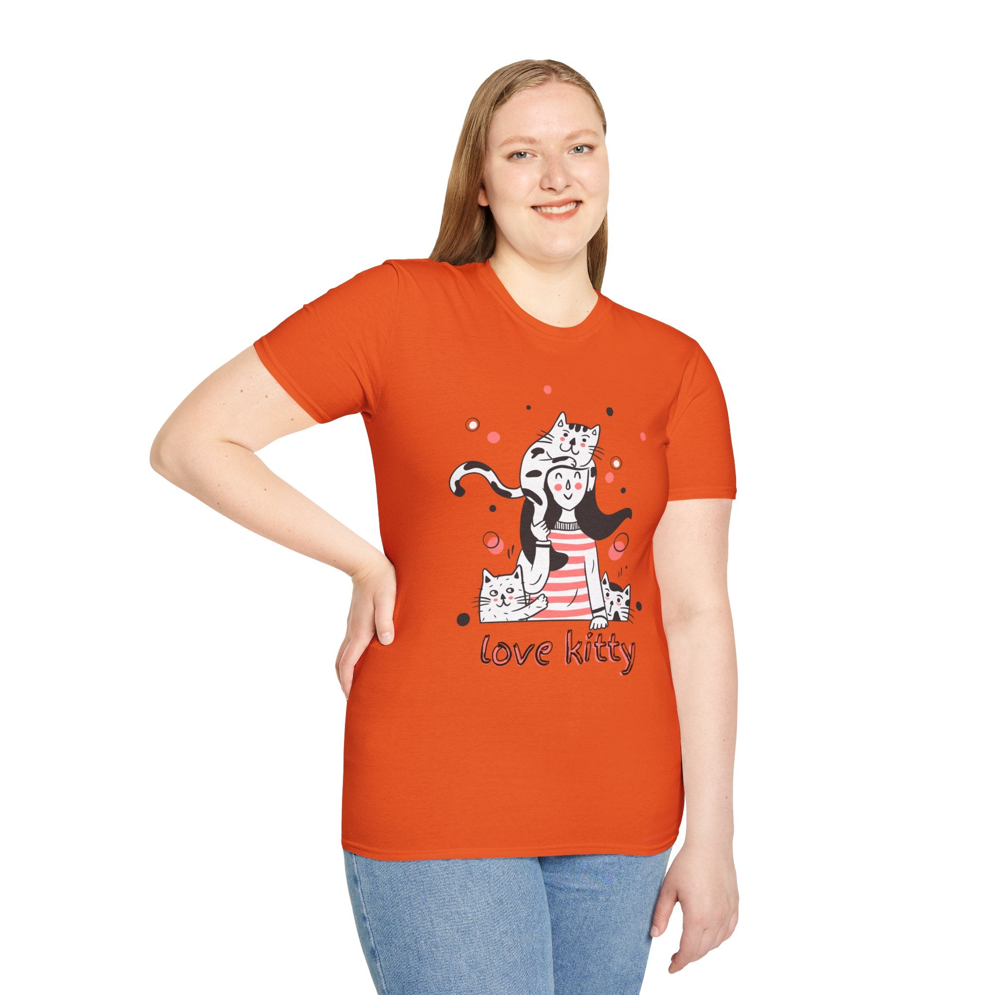 Cute Cat Lover T-Shirt, Love Kitty Graphic Tee