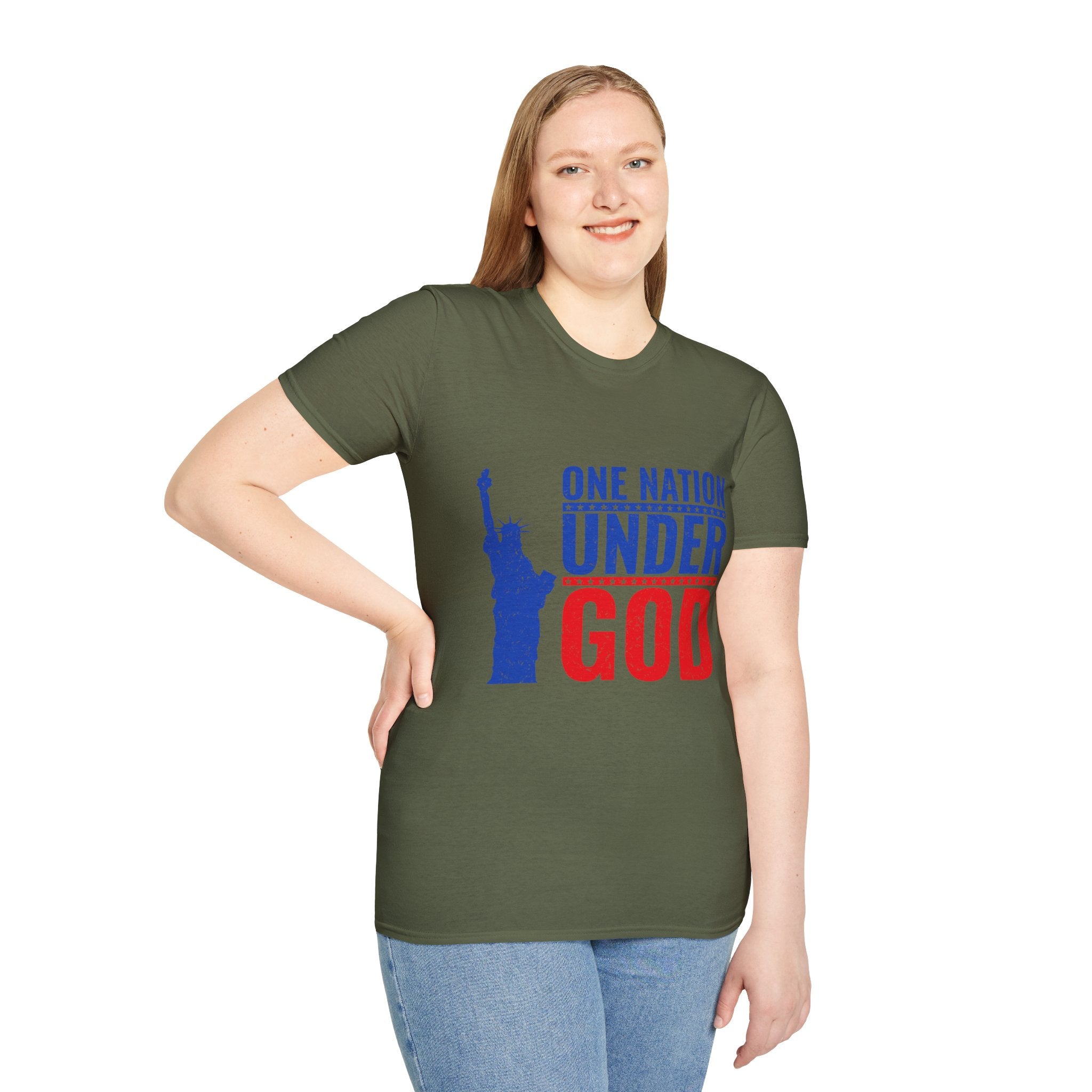 Patriotic Graphic T-Shirt | One Nation Under God | Unisex Casual Wear for Holidays, Independence Day, Family Gatherings, Political [...]