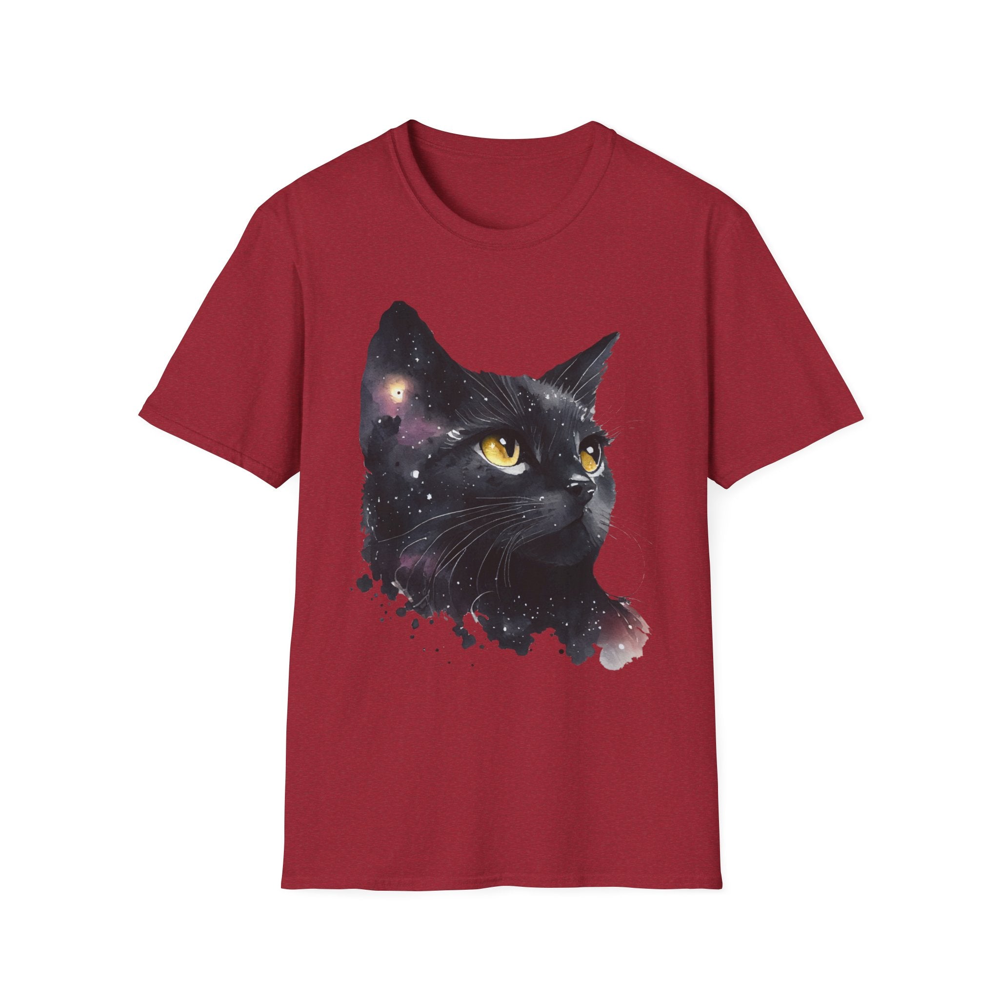 Galactic Cat Unisex Softstyle T-Shirt | Cosmic Space Kitty Tee, Cat Lover Gift, Astrology Shirt, Unique Pet Apparel, Cute Astronomy Design