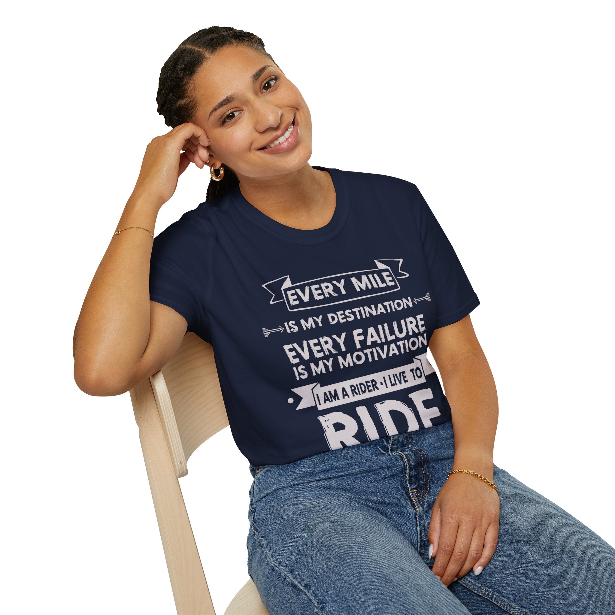 Inspirational Rider T-Shirt | Every Mile Is My Destination | Fitness Gift for Cyclists, Motivational Tee, Unisex Apparel