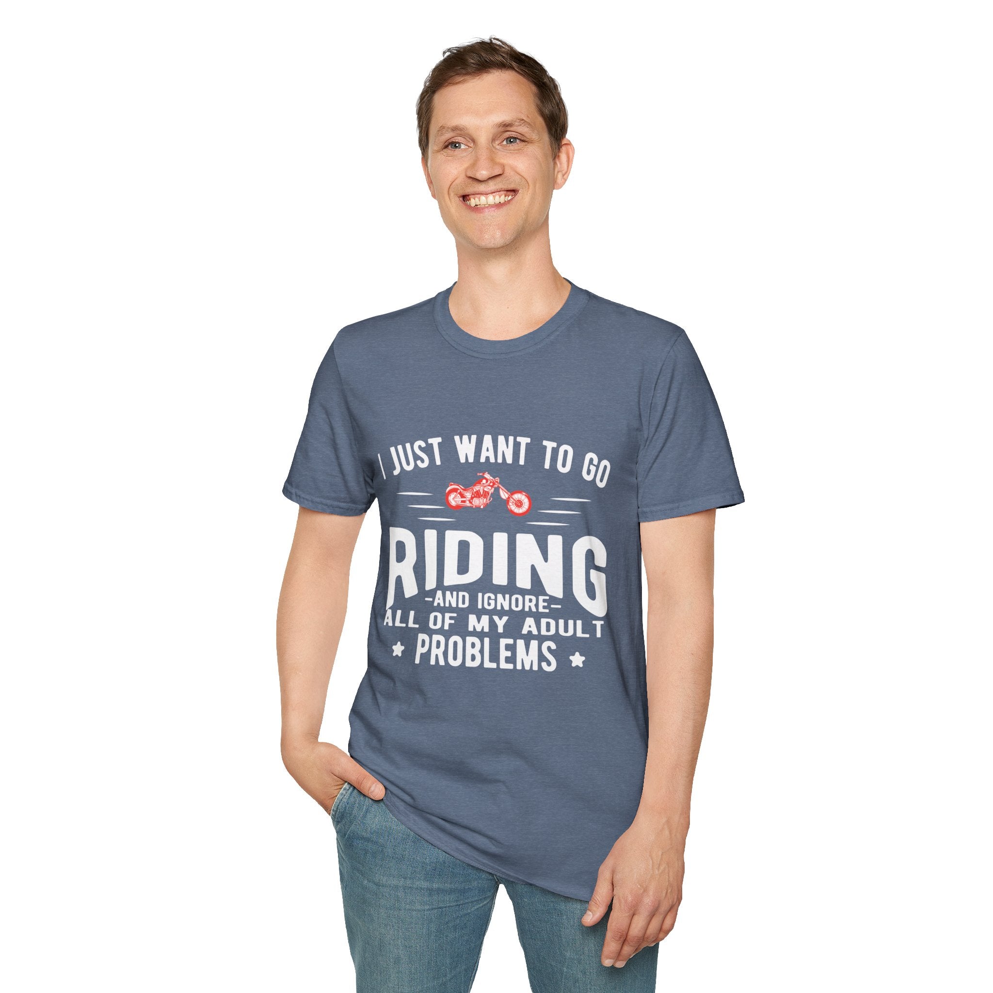 Funny Riding T-Shirt for Adults, Unisex Graphic Tee, Casual Wear, Gift for Riders, Adulting Humor Shirt