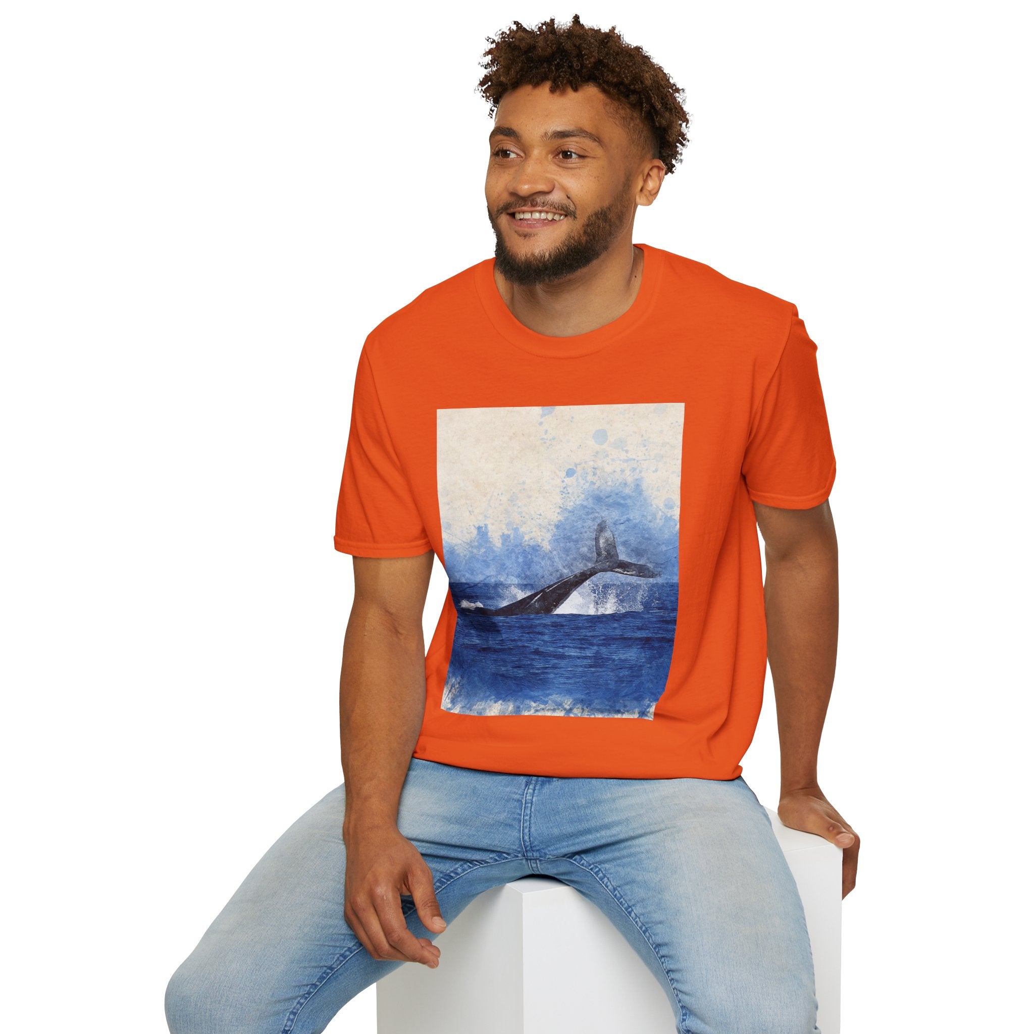 Whale Watching Unisex Softstyle T-Shirt, Ocean Lover Gift, Nature Tee