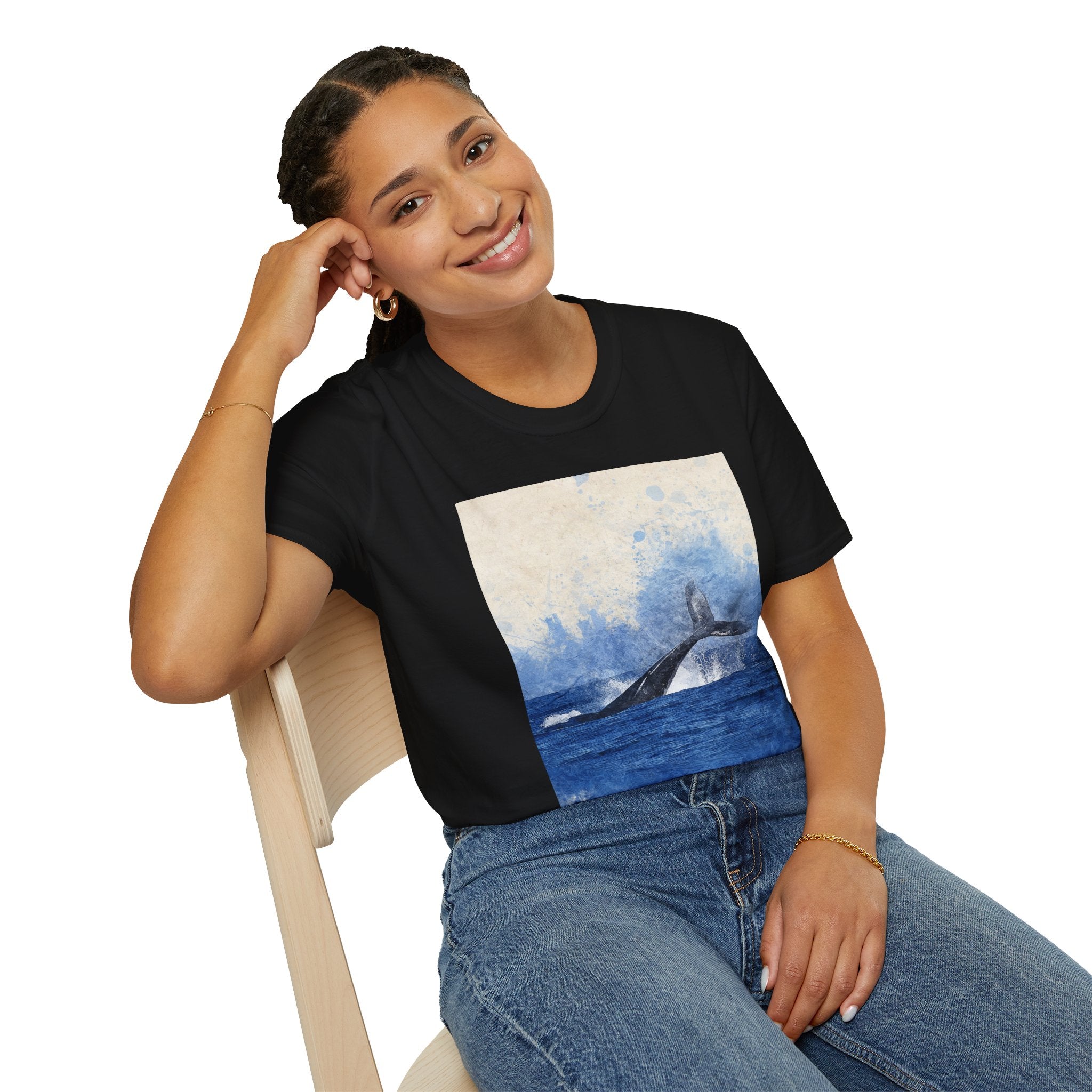 Whale Watching Unisex Softstyle T-Shirt, Ocean Lover Gift, Nature Tee