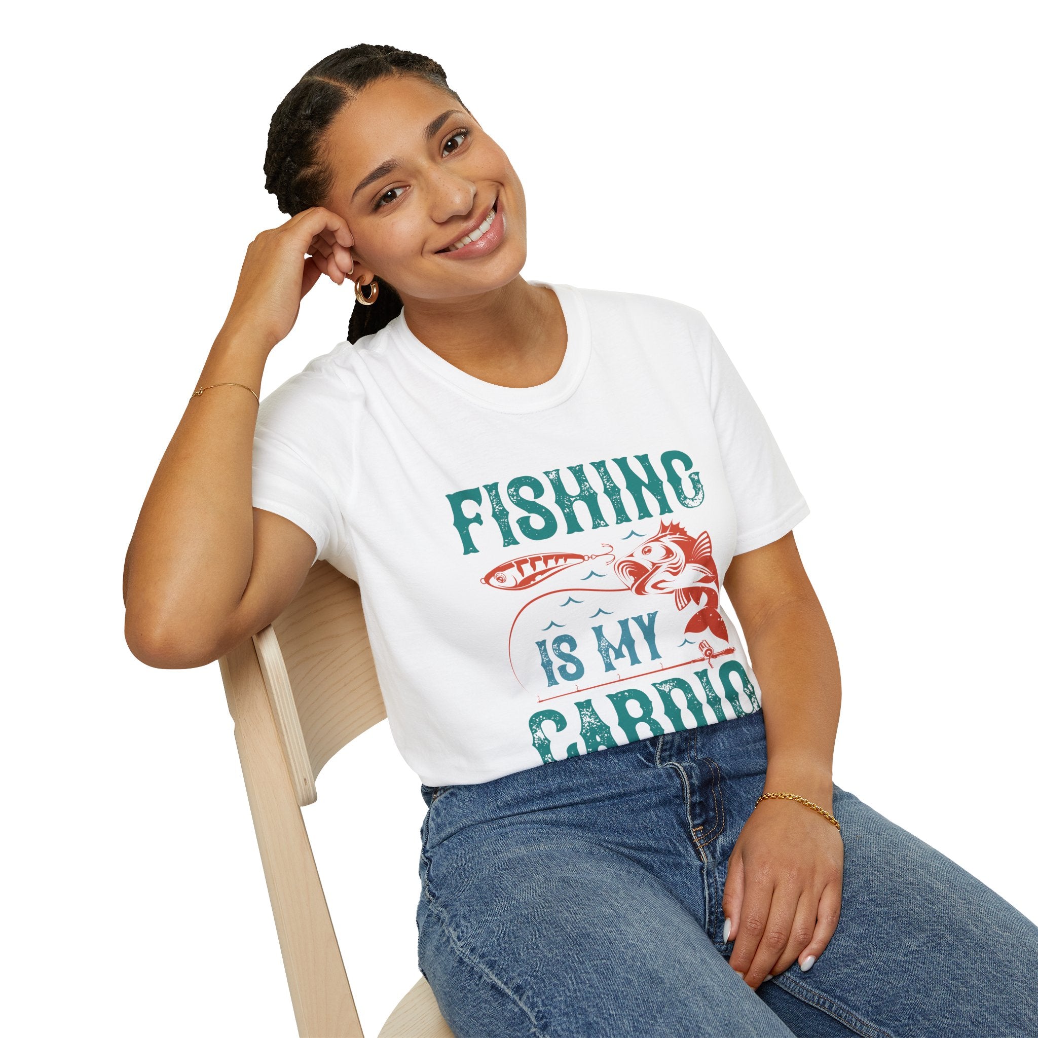 Fishing Is My Cardio Unisex Softstyle T-Shirt, Fishing  Tee
