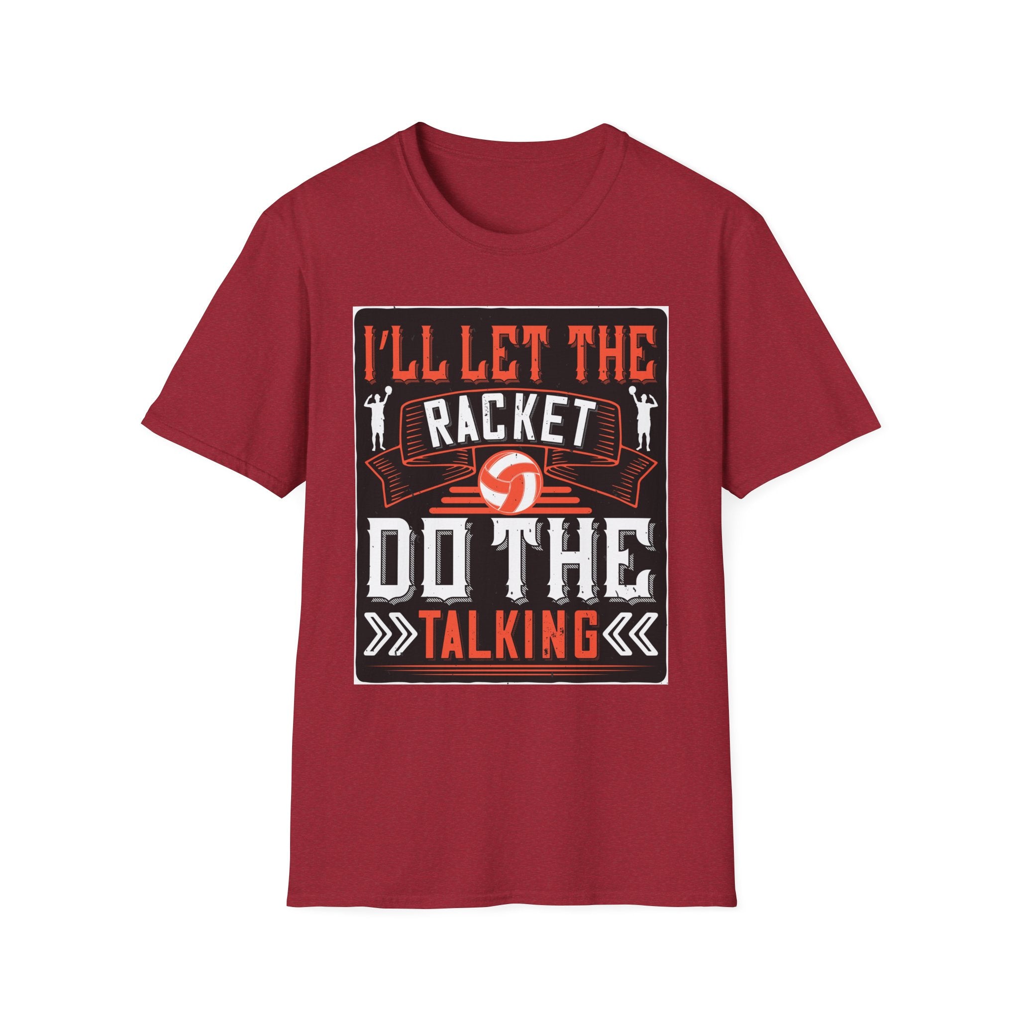 Sporty Unisex Softstyle T-Shirt | Inspirational Racket Design | Ideal for Sports Lovers, Coaches, and Gifts