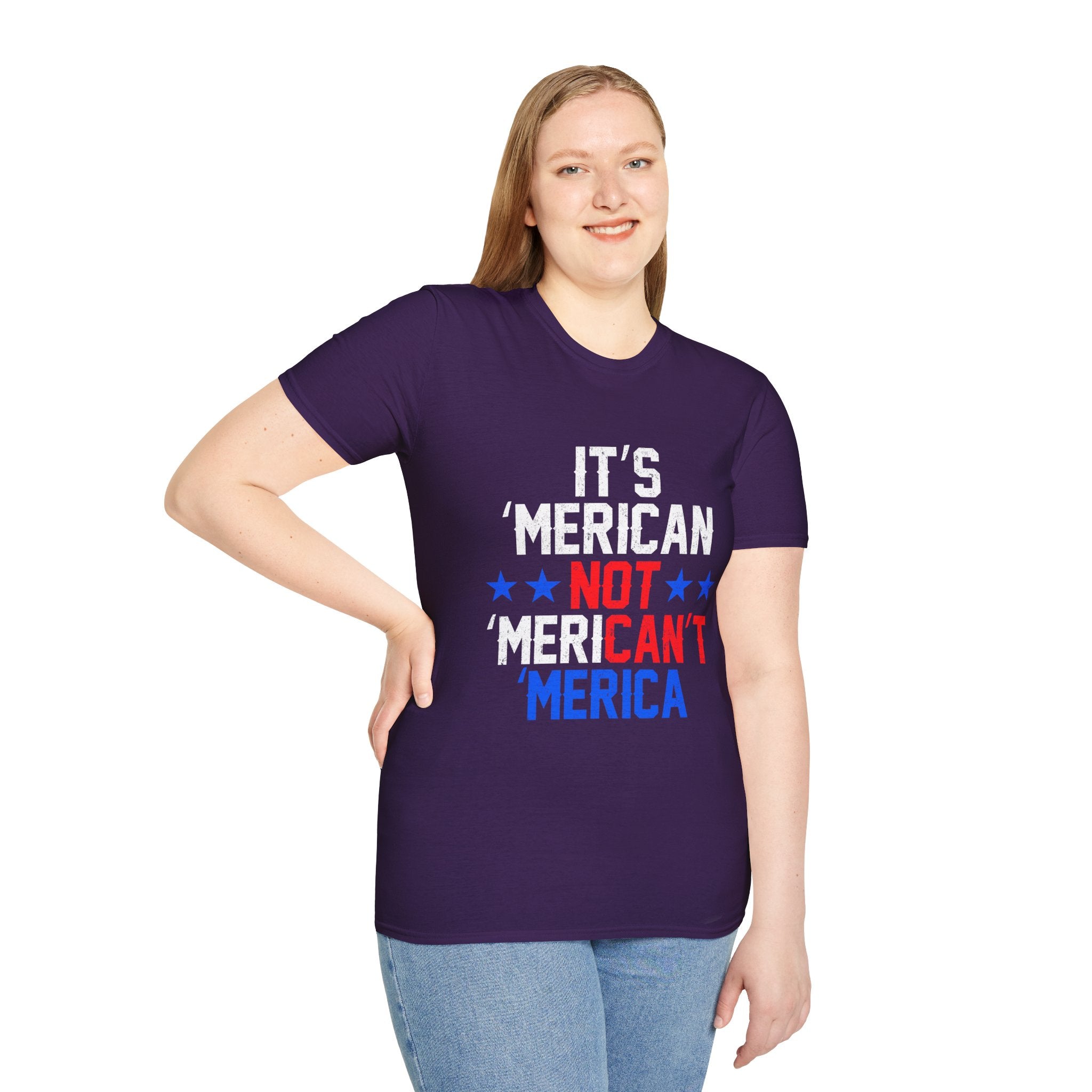 Patriotic Graphic Tee for Freedom Lovers - Unisex Softstyle T-Shirt, Casual Wear, Independence Day, Election Shirt, Gift Idea