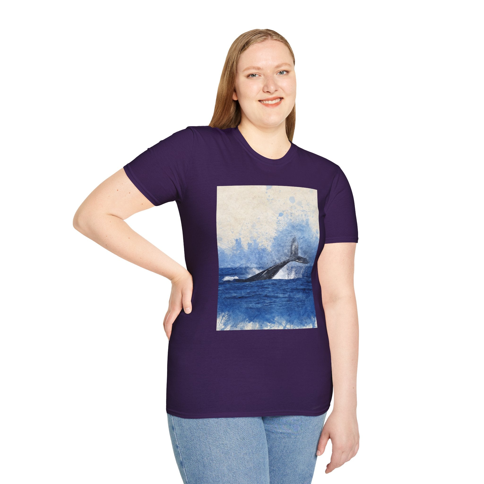 Whale Watching Unisex Softstyle T-Shirt, Ocean Lover Gift, Nature Tee