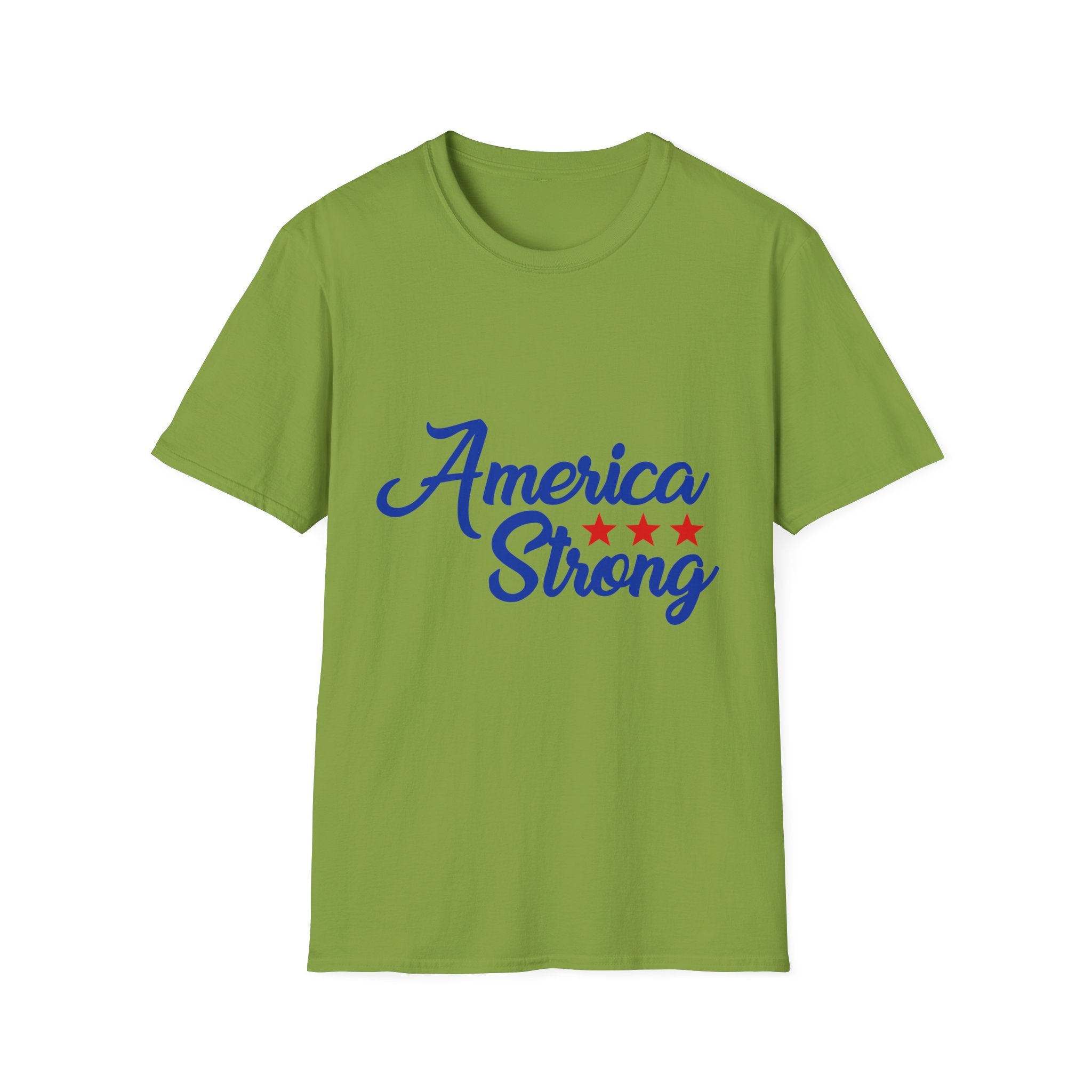 Unisex Softstyle T-Shirt - America Strong, Patriotic Tee, Casual Wear, Independence Day Outfit, Gift for Veterans, Summer Style