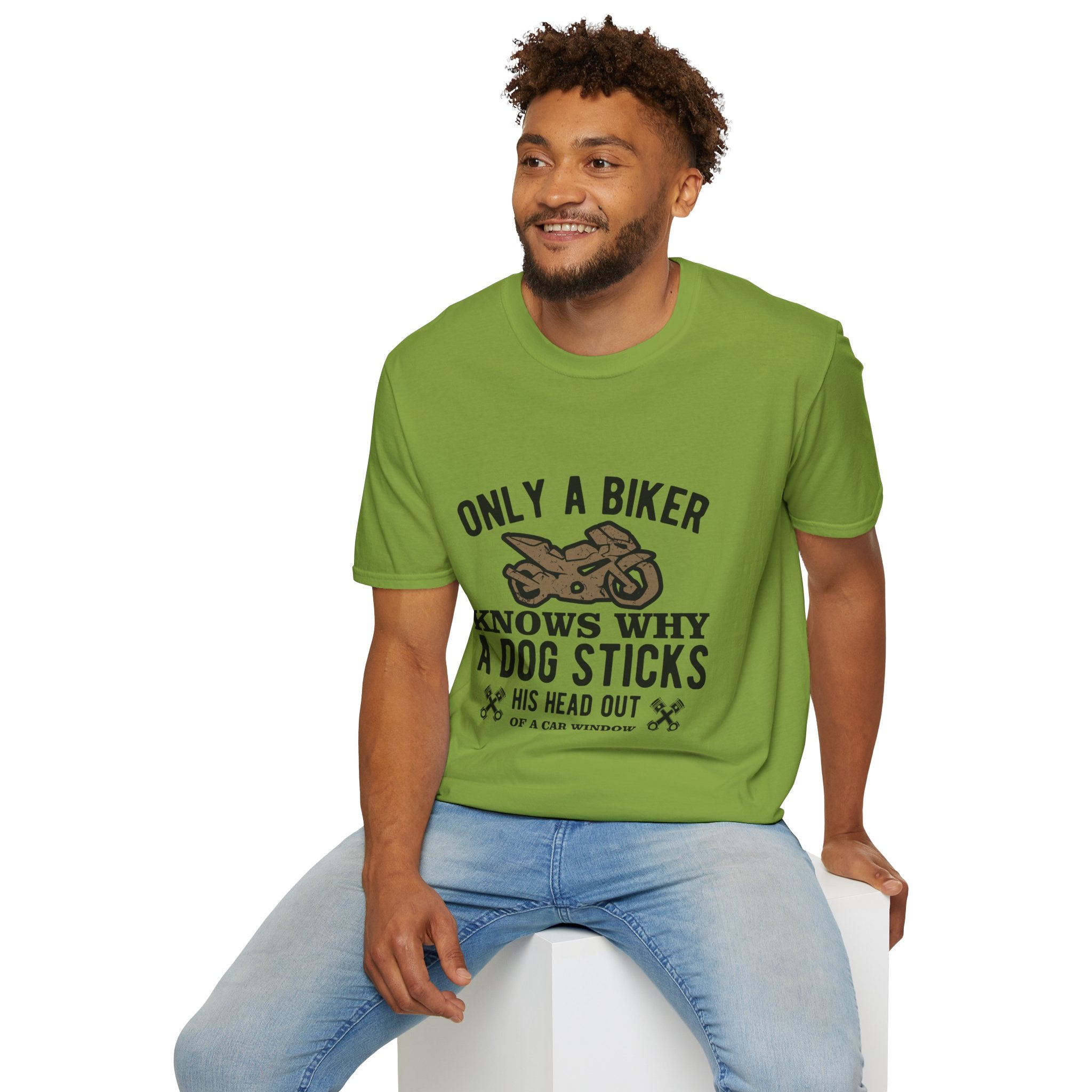 Funny Biker T-Shirt, Unisex Softstyle Tee for Dog Lovers, Perfect Gift for Birthdays, Holidays, and Biker Events, Cool Graphic Tee, [...]
