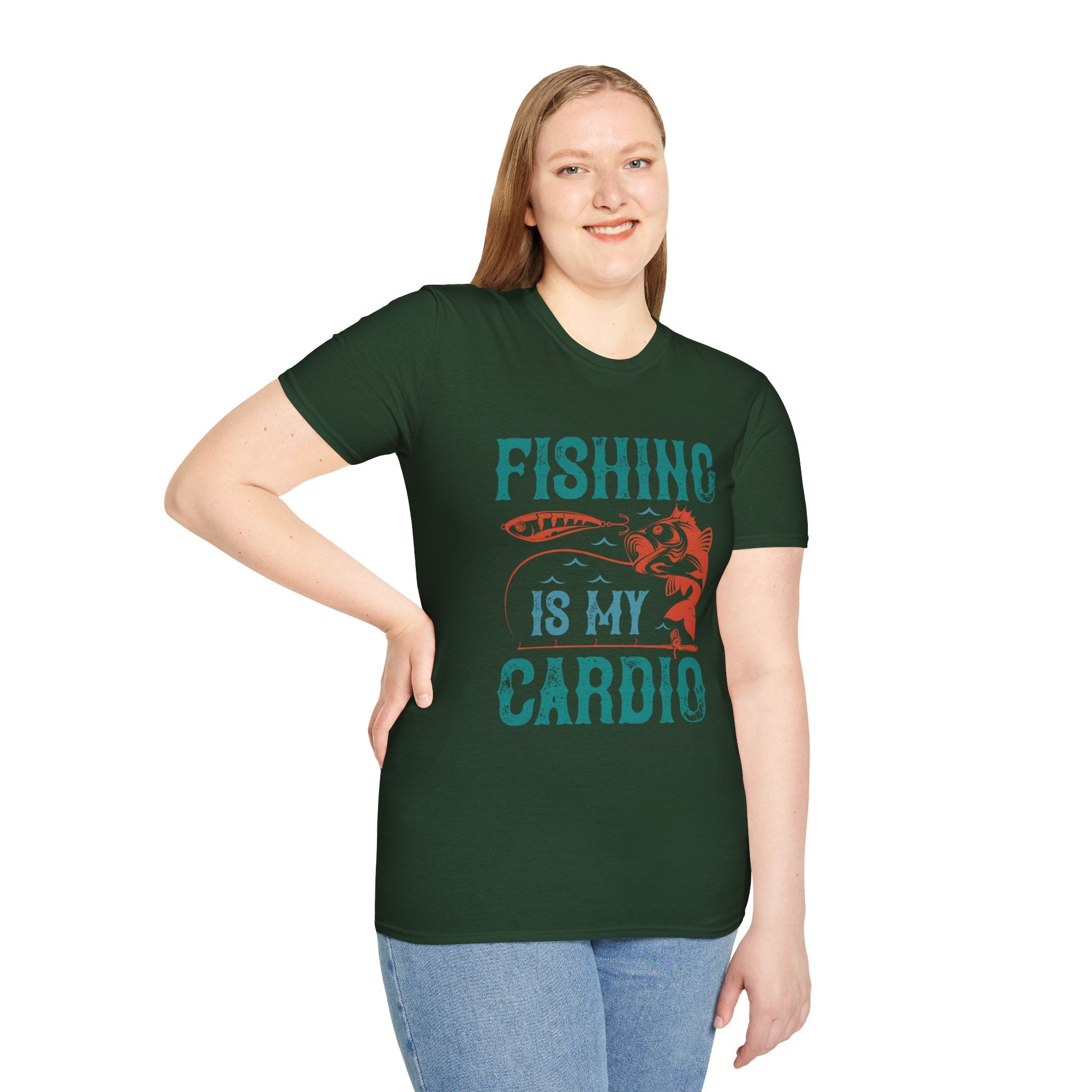 Fishing Is My Cardio Unisex Softstyle T-Shirt, Fishing  Tee