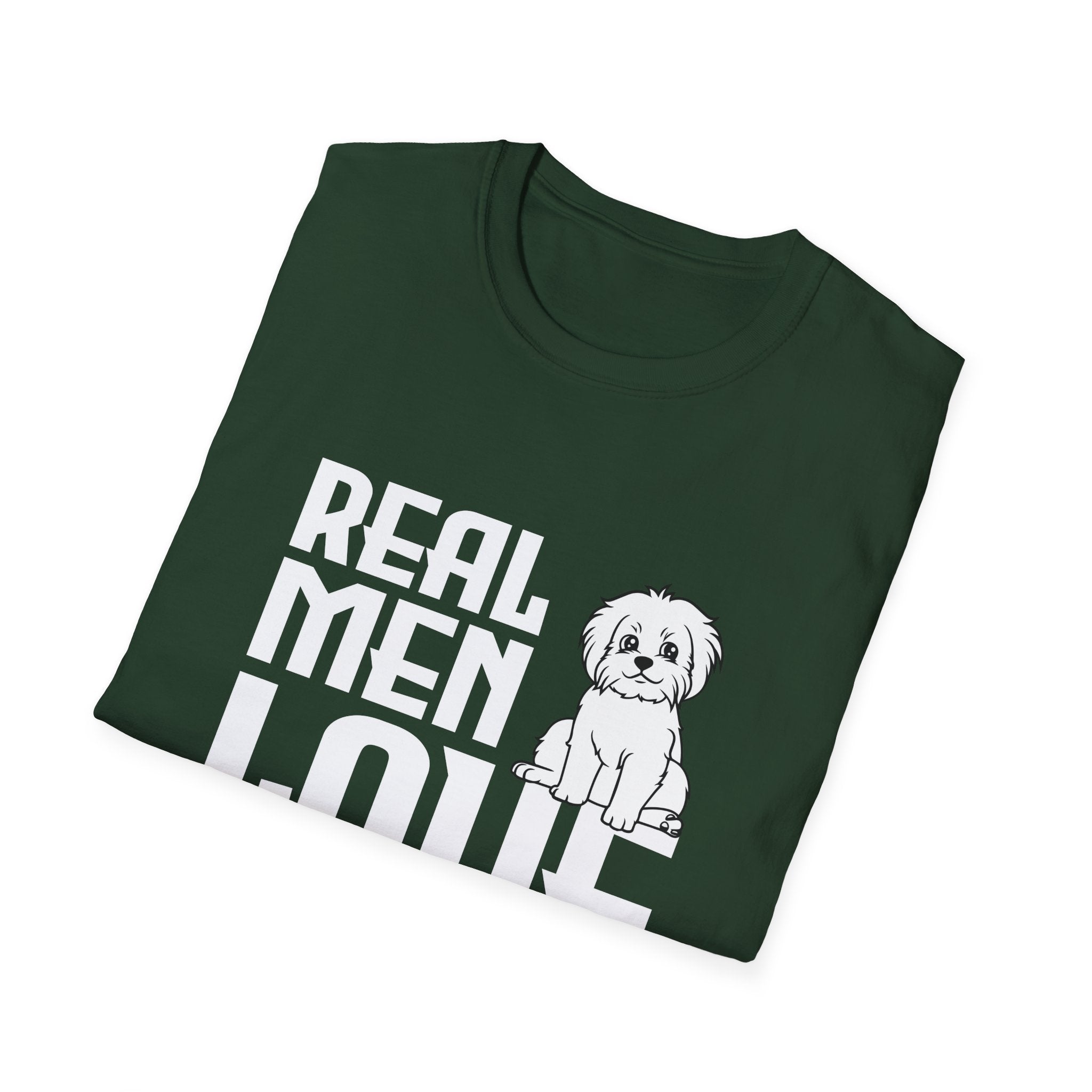 Unisex Dog Lover T-Shirt, Real Men Love Dogs Tee, Pet Owner Apparel, Gift for Dog Dads, Perfect for Birthdays