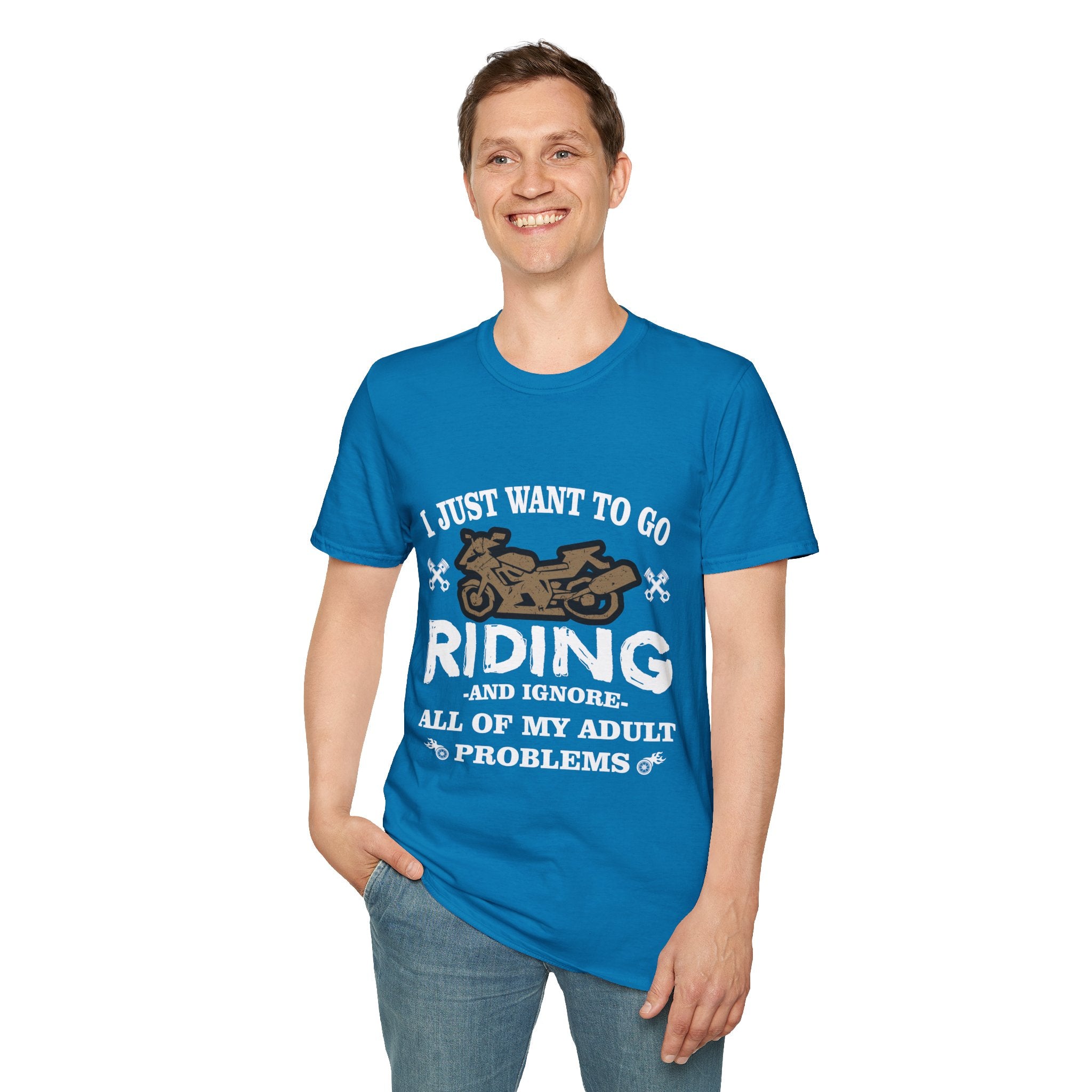 Unisex Riding T-Shirt - Perfect for Bikers, Adulting Humor, Birthdays, Gifts for Him, Summer Wear