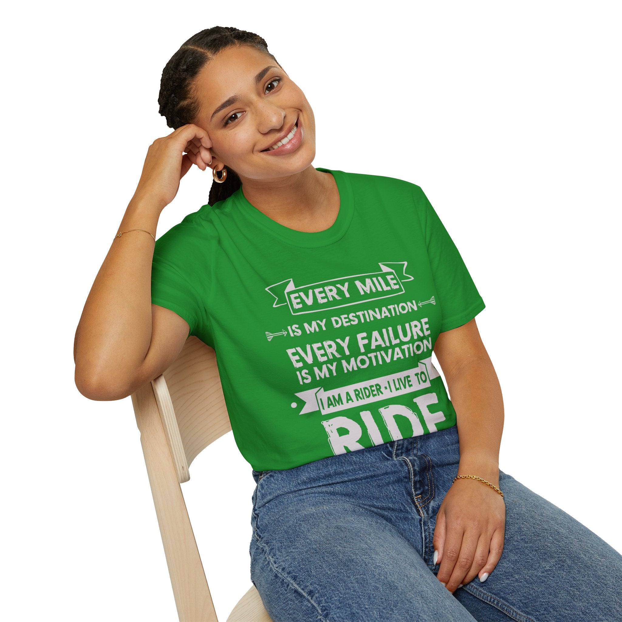 Inspirational Rider T-Shirt | Every Mile Is My Destination | Fitness Gift for Cyclists, Motivational Tee, Unisex Apparel