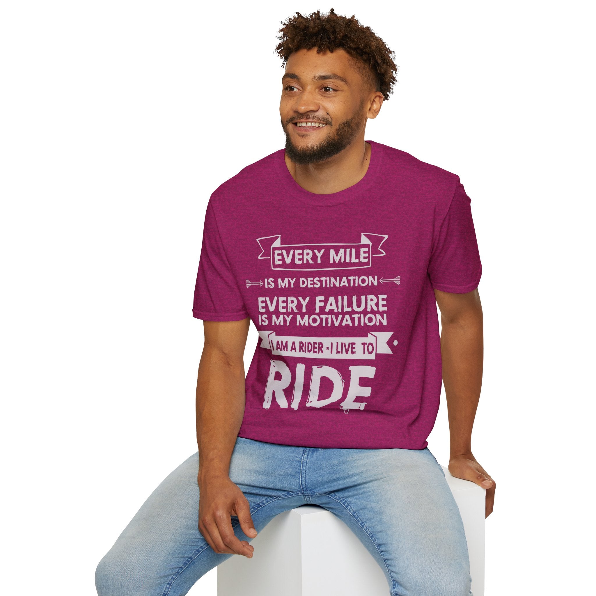 Inspirational Rider T-Shirt | Every Mile Is My Destination | Fitness Gift for Cyclists, Motivational Tee, Unisex Apparel