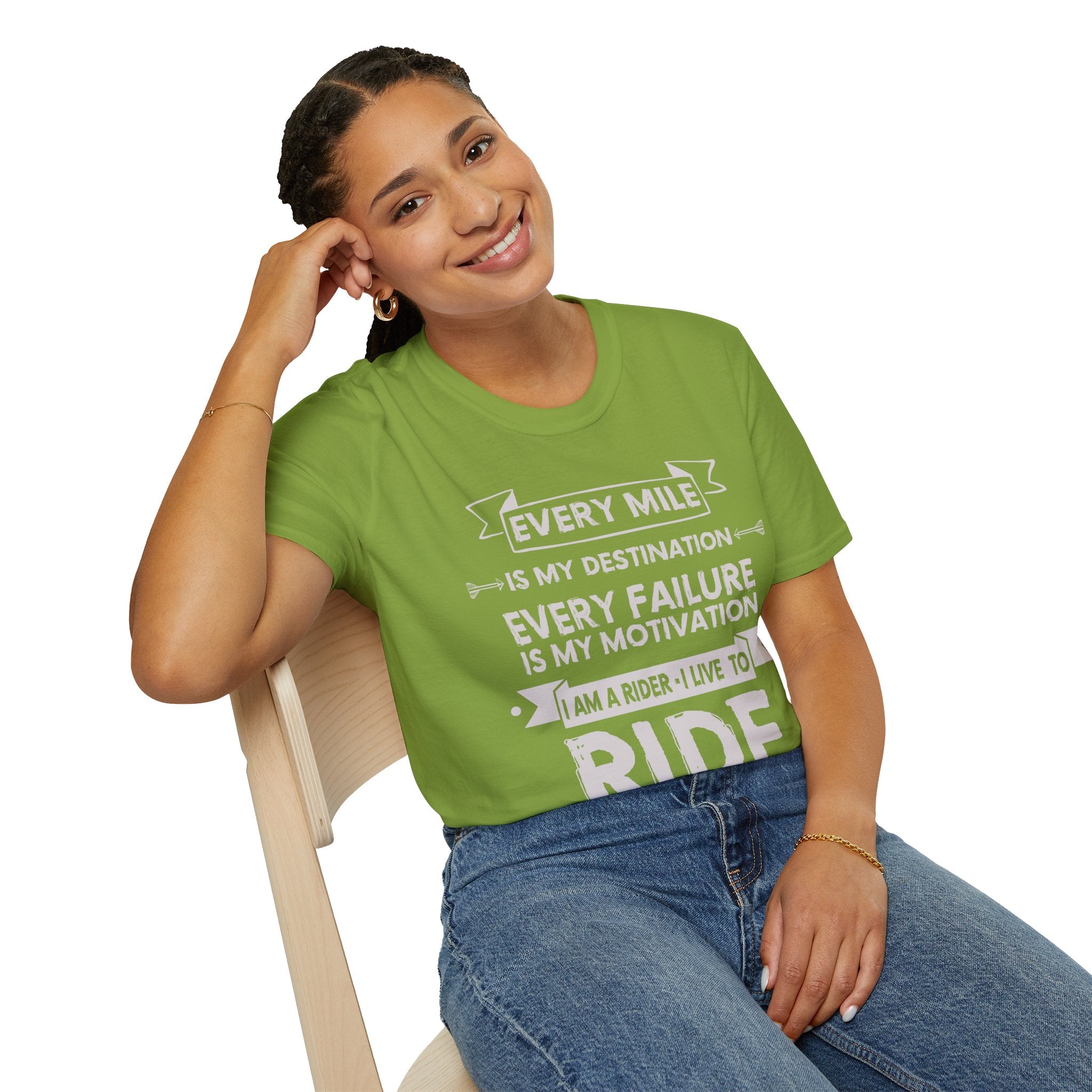 Inspirational Rider T-Shirt | Every Mile Is My Destination | Fitness Gift for Cyclists, Motivational Tee, Unisex Apparel