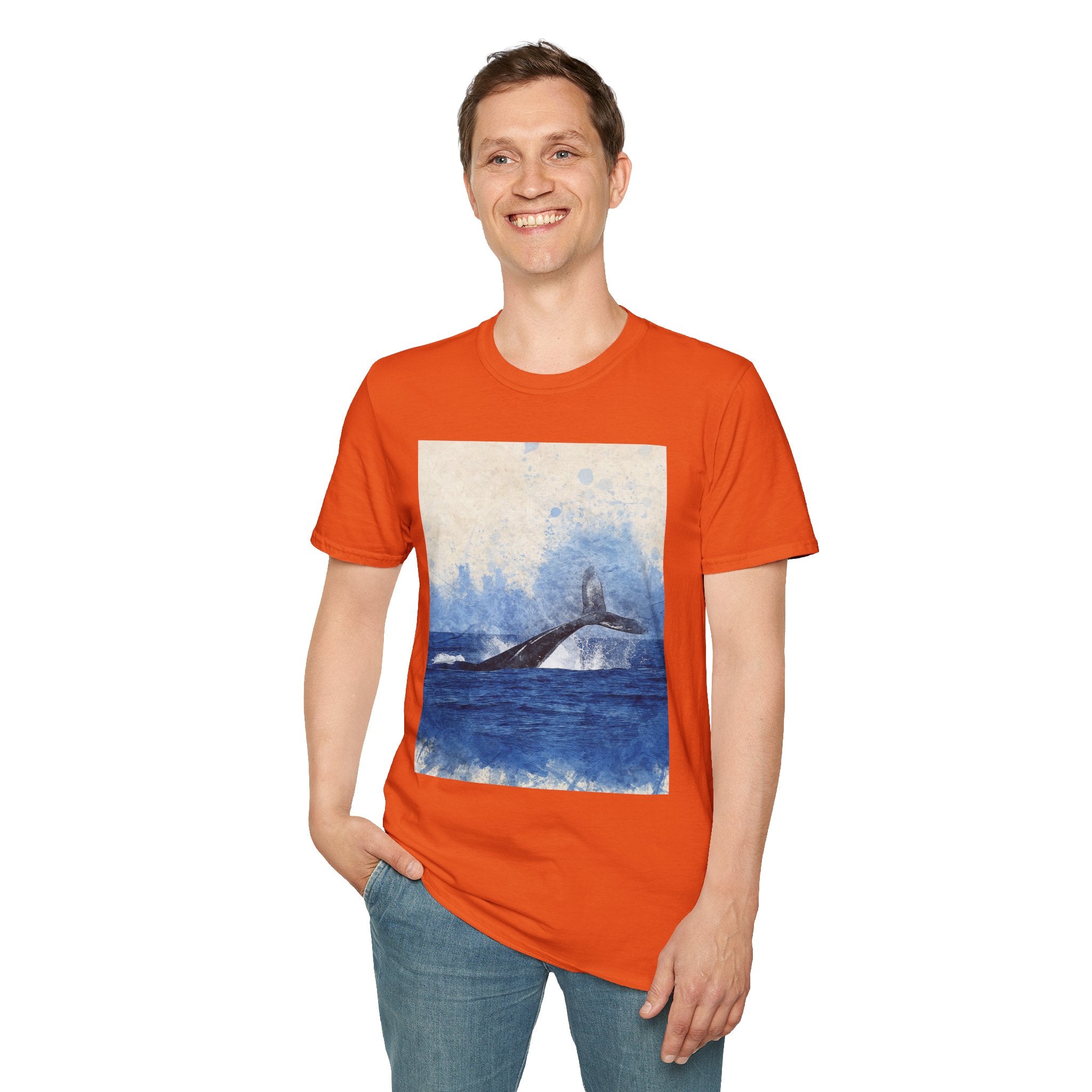 Whale Watching Unisex Softstyle T-Shirt, Ocean Lover Gift, Nature Tee
