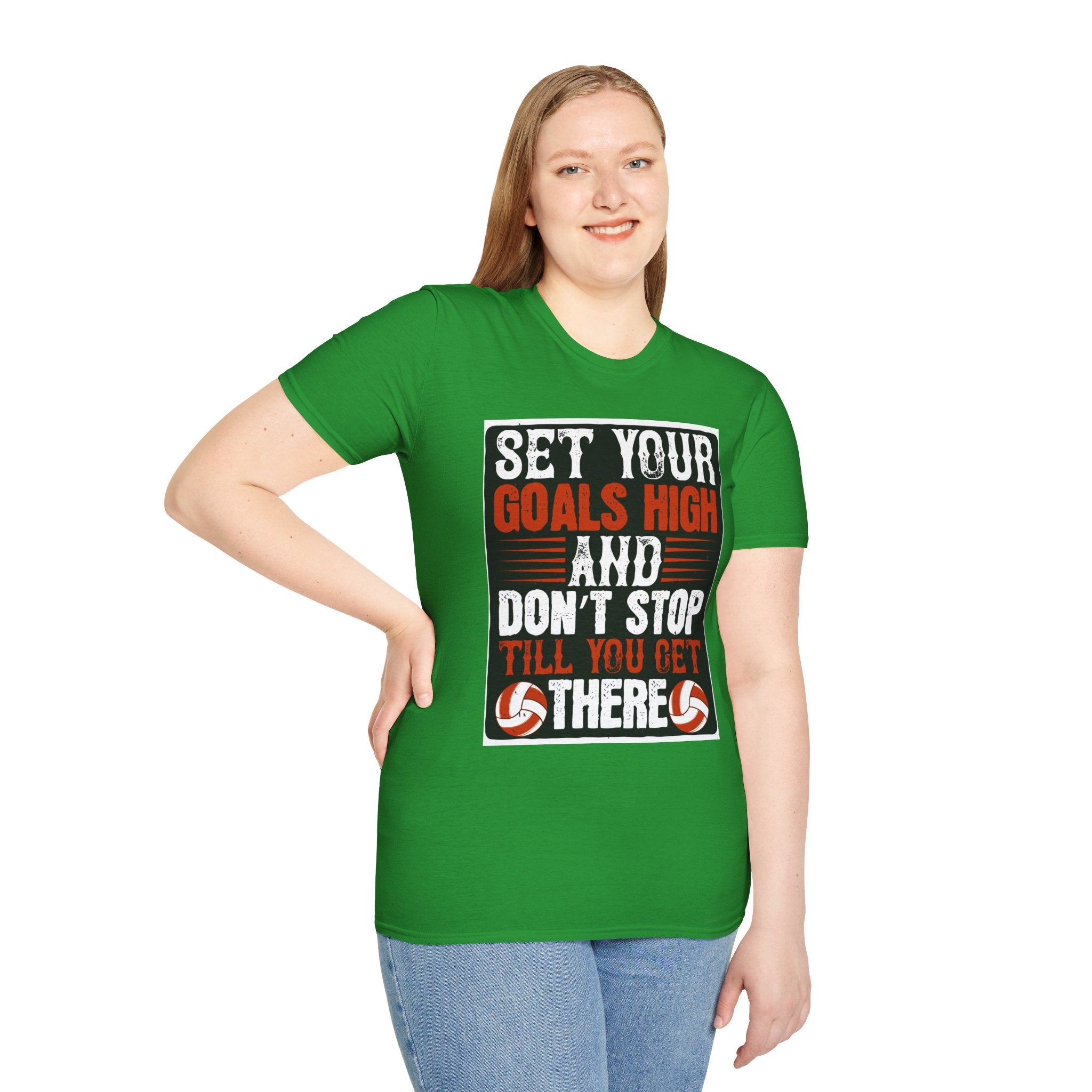 Motivational Unisex T-Shirt - "Set Your Goals High" - Inspirational Workout Tee