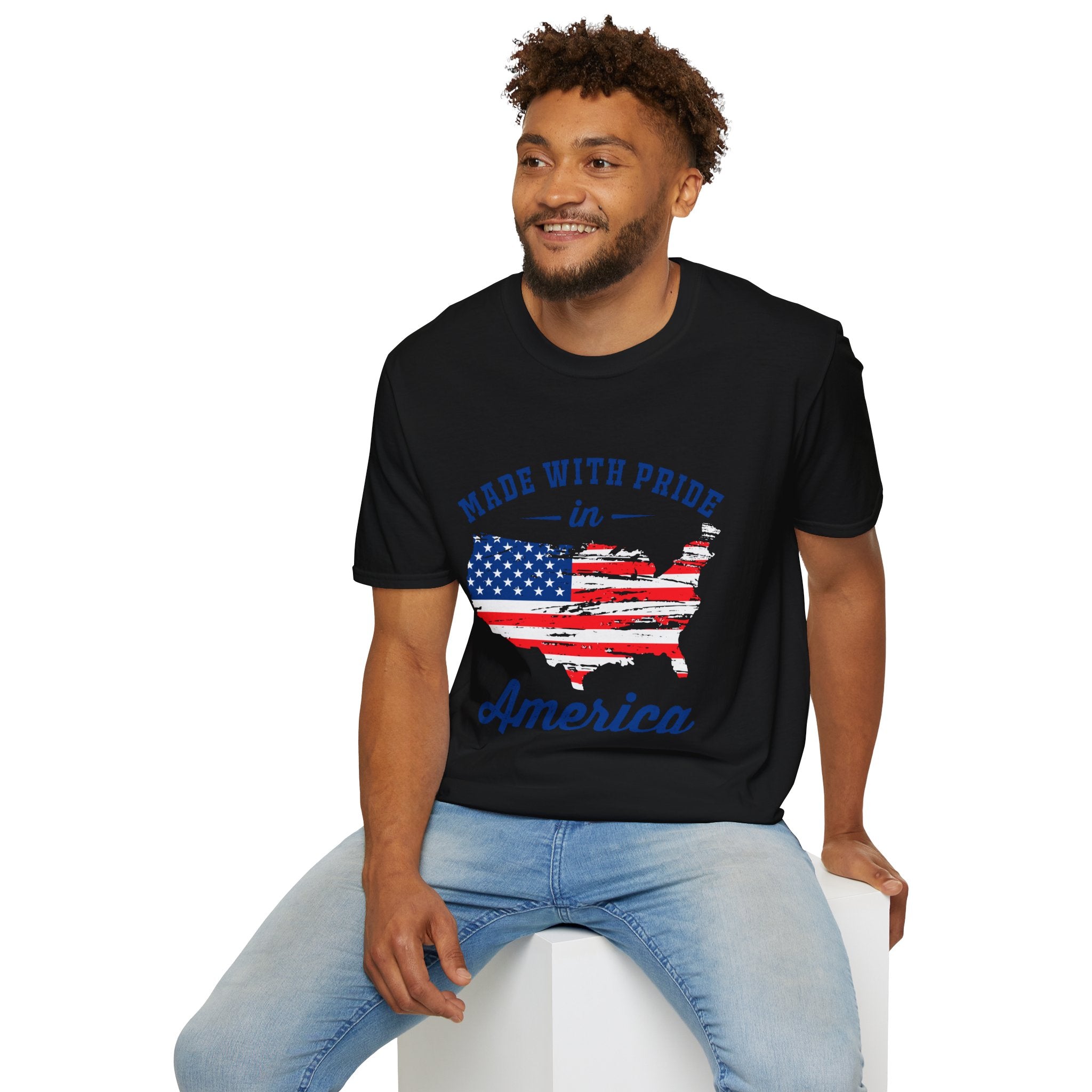 Pride USA Unisex T-Shirt, American Flag Graphic Tee, Independence Day Shirt, Gift for Patriots, Casual Everyday Wear