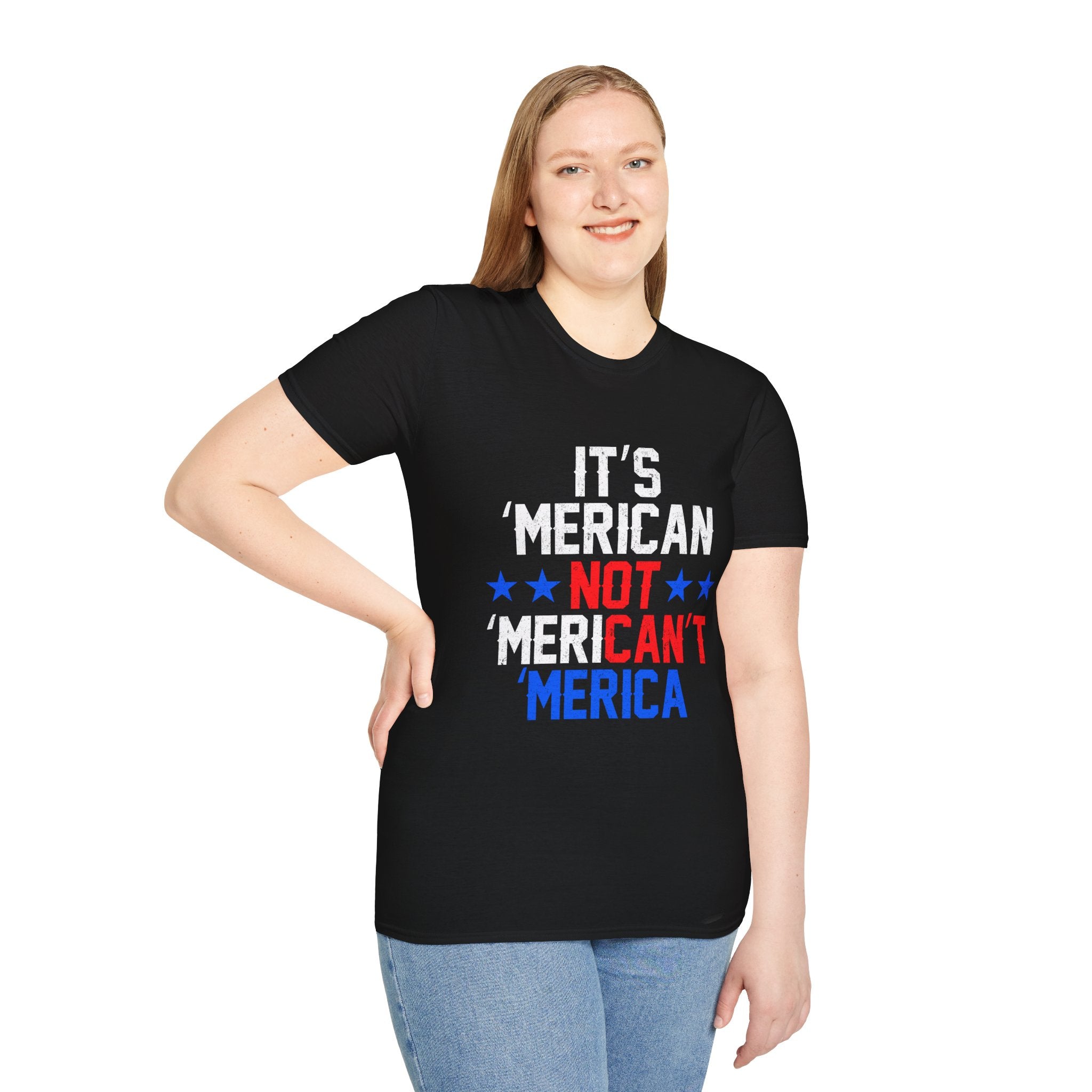 Patriotic Graphic Tee for Freedom Lovers - Unisex Softstyle T-Shirt, Casual Wear, Independence Day, Election Shirt, Gift Idea