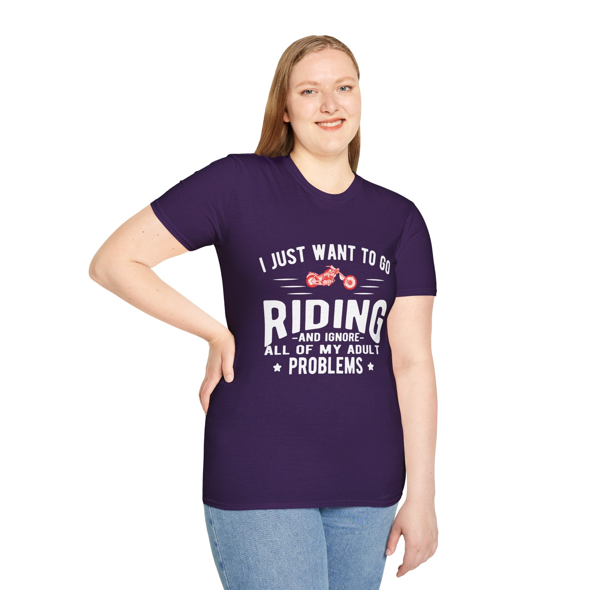 Funny Riding T-Shirt for Adults, Unisex Graphic Tee, Casual Wear, Gift for Riders, Adulting Humor Shirt