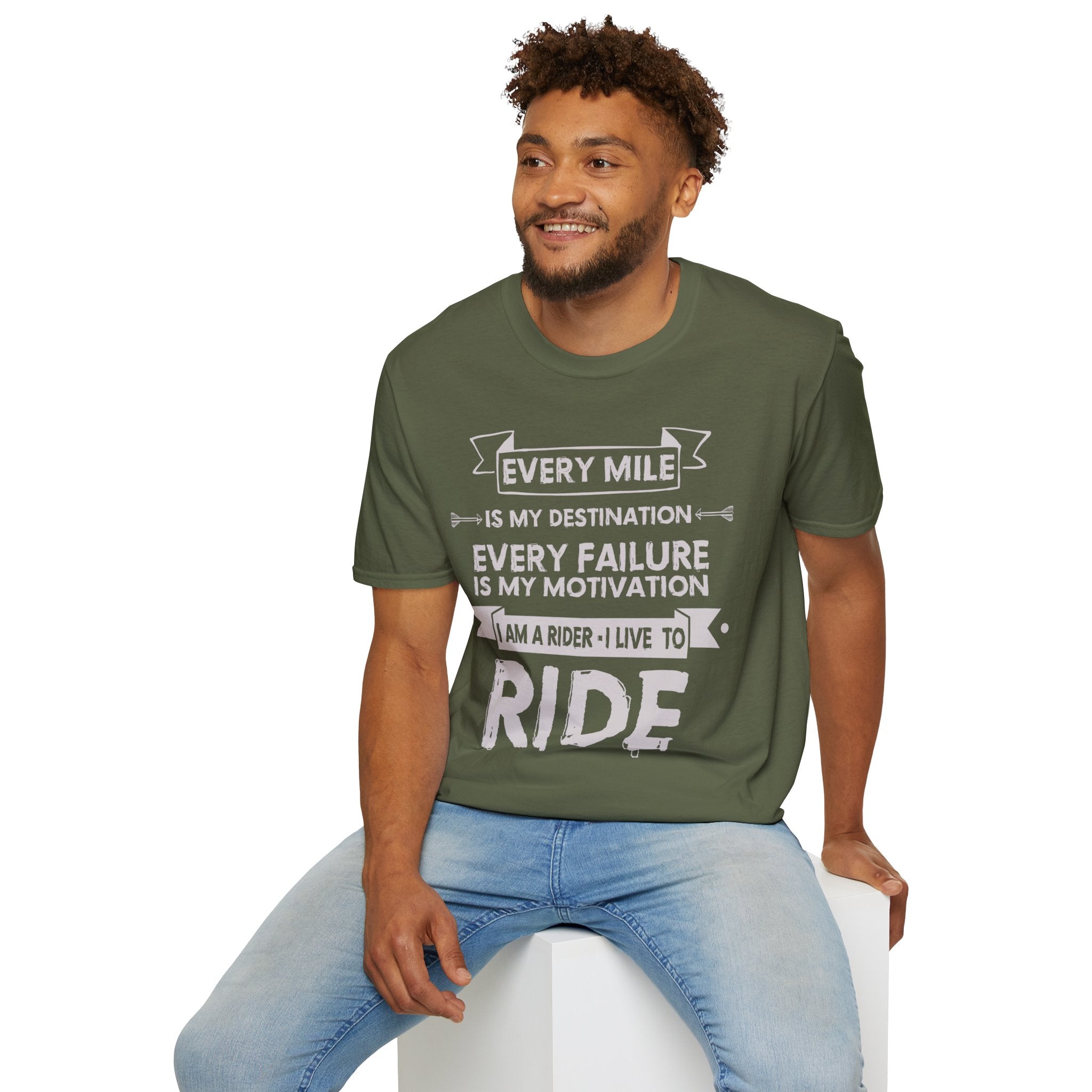 Inspirational Rider T-Shirt | Every Mile Is My Destination | Fitness Gift for Cyclists, Motivational Tee, Unisex Apparel