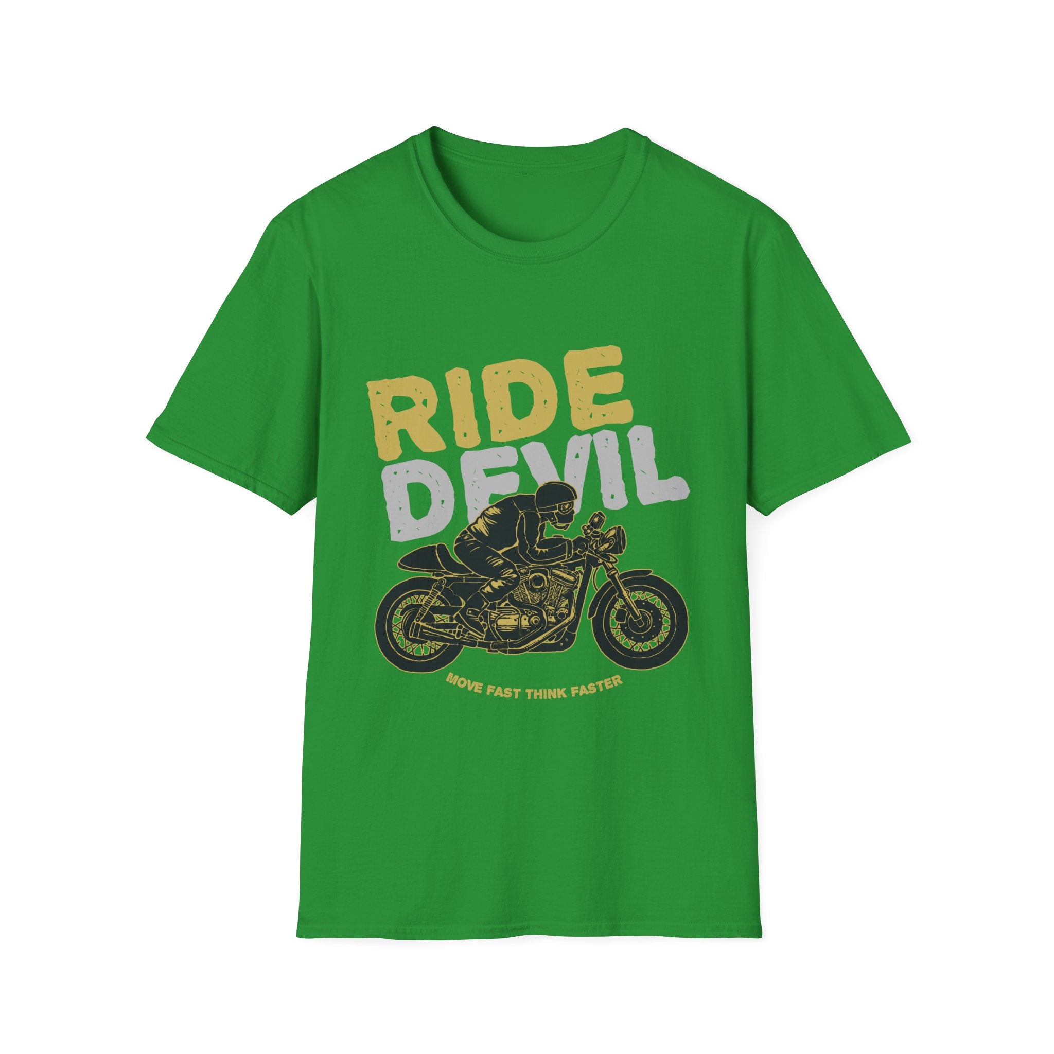 Unisex Softstyle T-Shirt with 'Ride Devil' Graphic - Perfect for Bikers, Gift for Motorcycle Lovers, Casual Wear, Event Merchandise, [...]