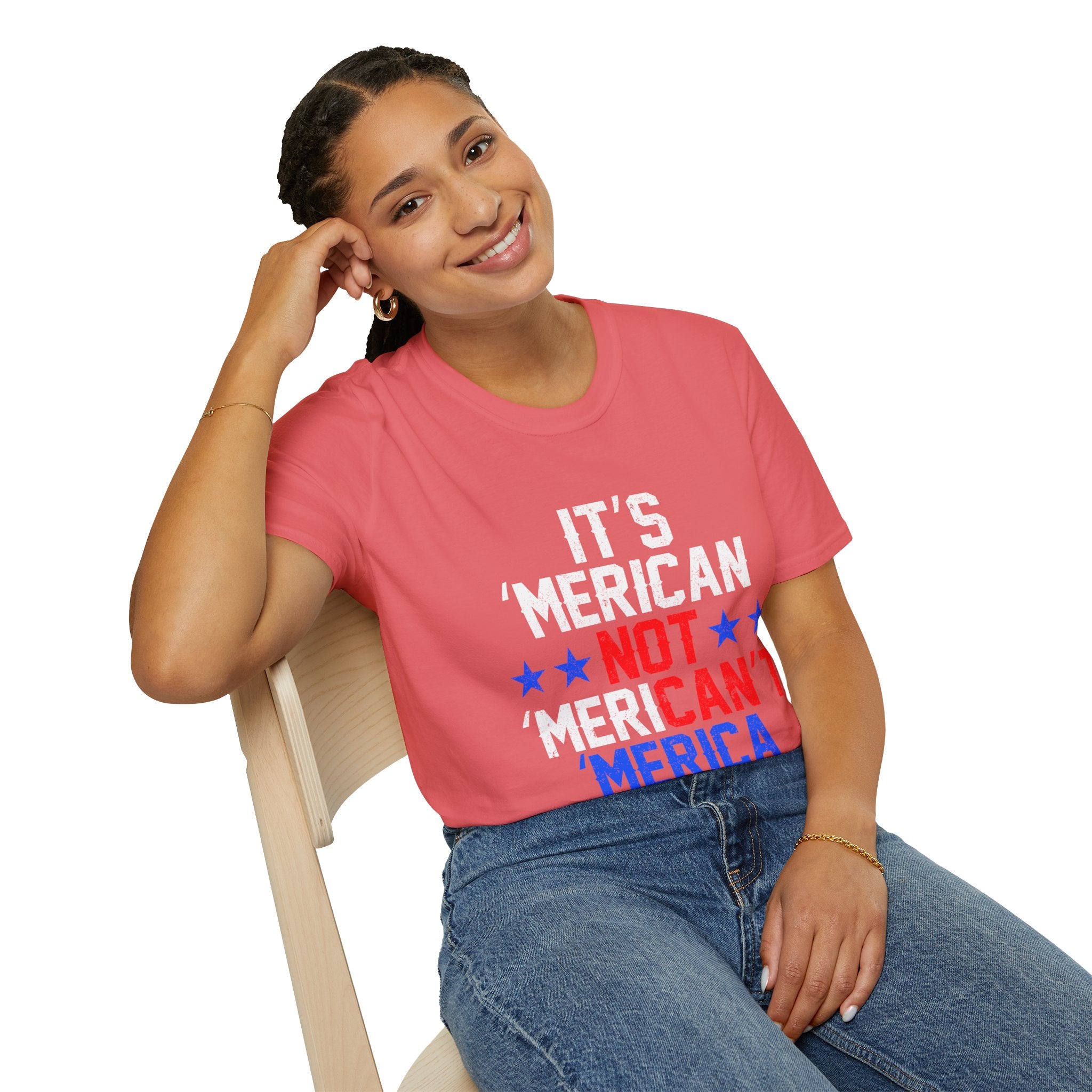 Patriotic Graphic Tee for Freedom Lovers - Unisex Softstyle T-Shirt, Casual Wear, Independence Day, Election Shirt, Gift Idea