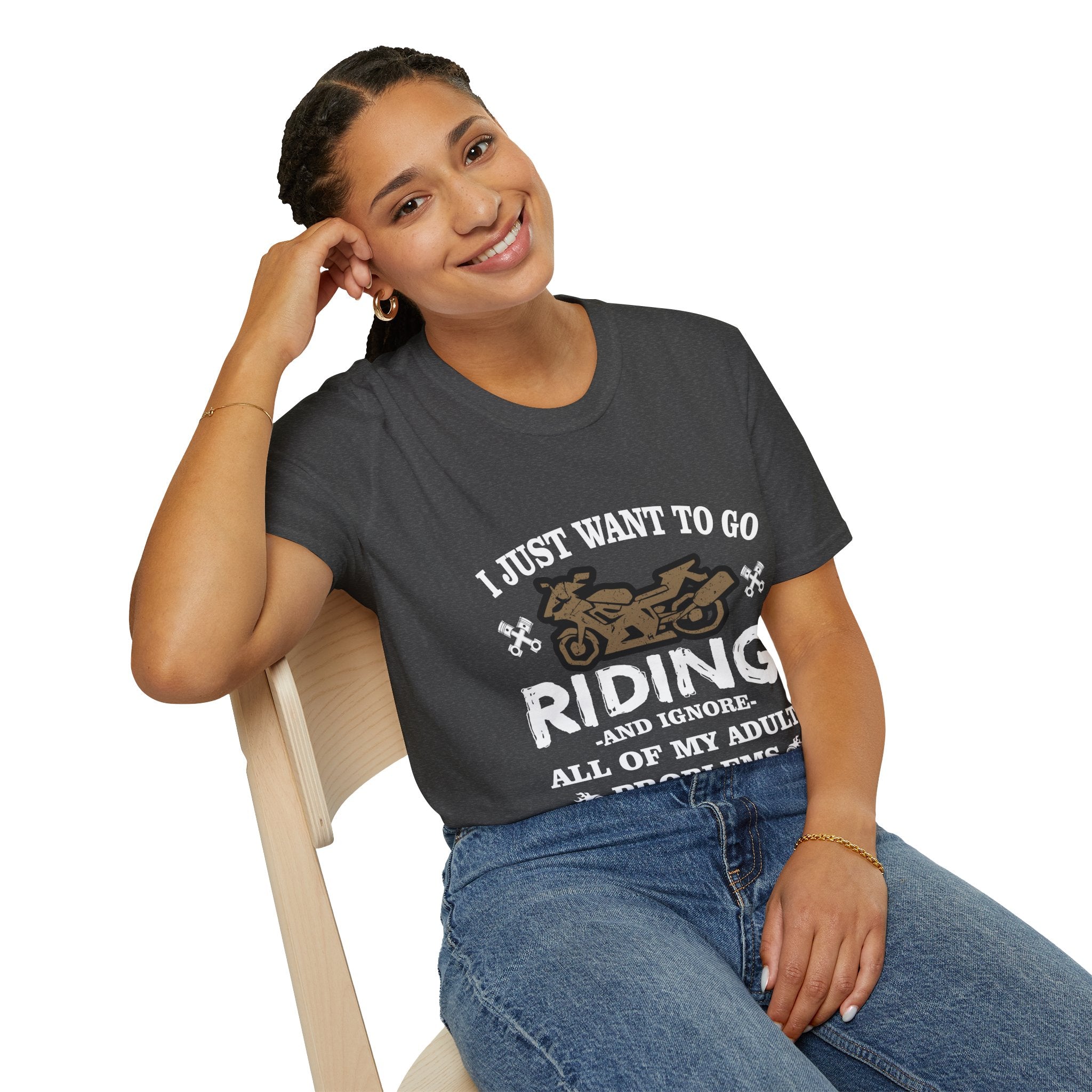 Unisex Riding T-Shirt - Perfect for Bikers, Adulting Humor, Birthdays, Gifts for Him, Summer Wear
