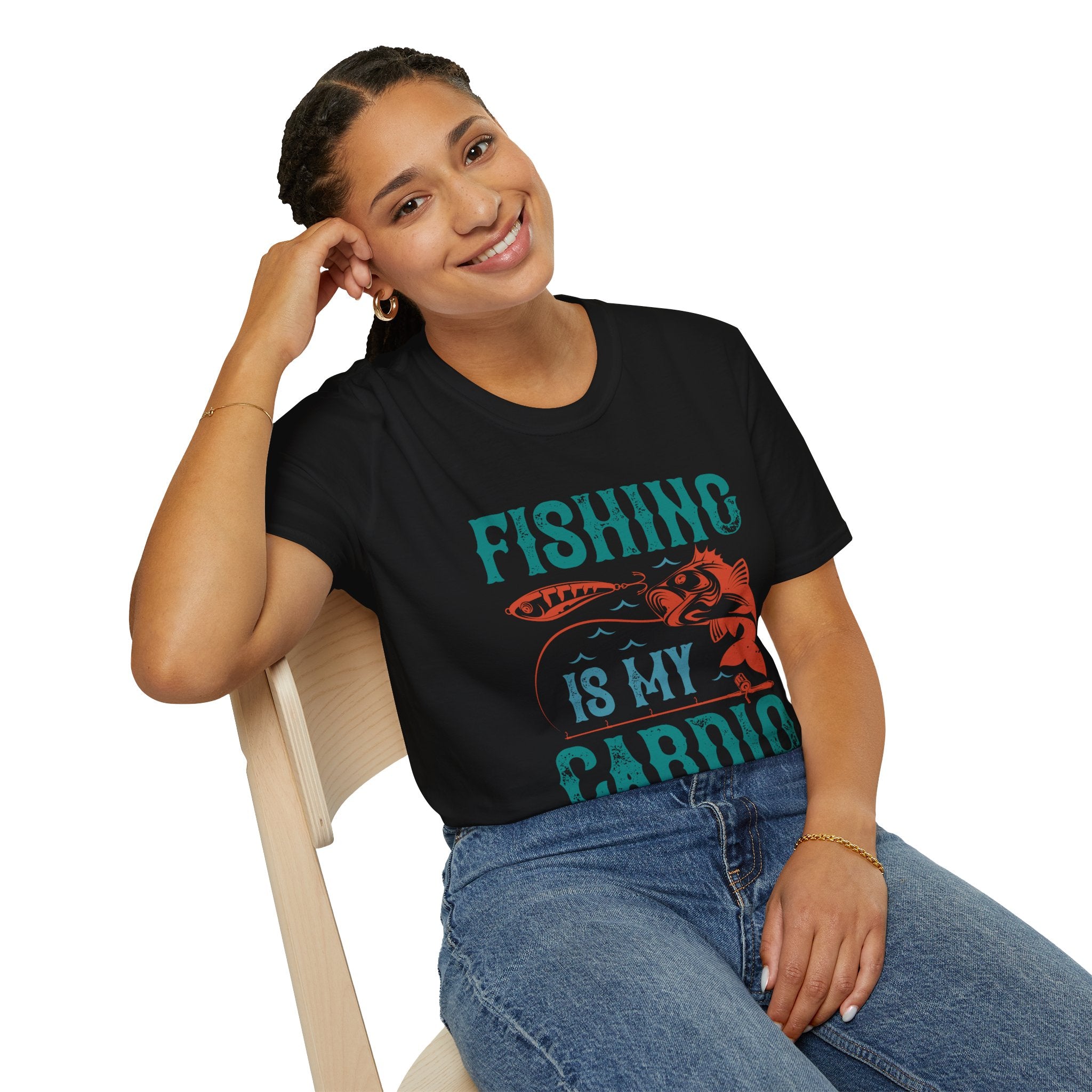 Fishing Is My Cardio Unisex Softstyle T-Shirt, Fishing  Tee
