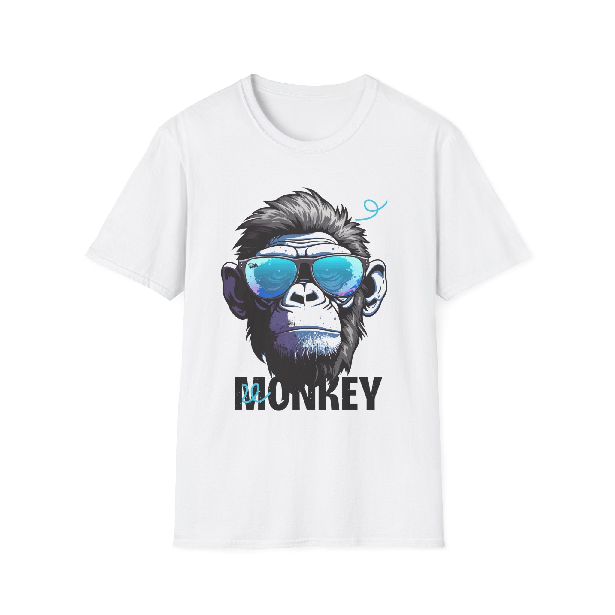 Cool Monkey Graphic Tee, Fun Unisex Softstyle T-Shirt, Animal Lover Gift