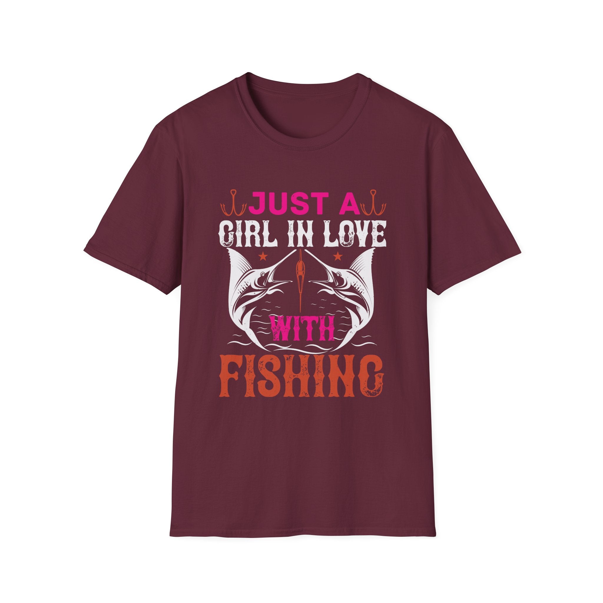 Fishing Lover T-Shirt for Women | Just a Girl in Love With Fishing, Gifts for Fisherwomen, Fishing Apparel, Outdoor Clothing, Birthday Gift