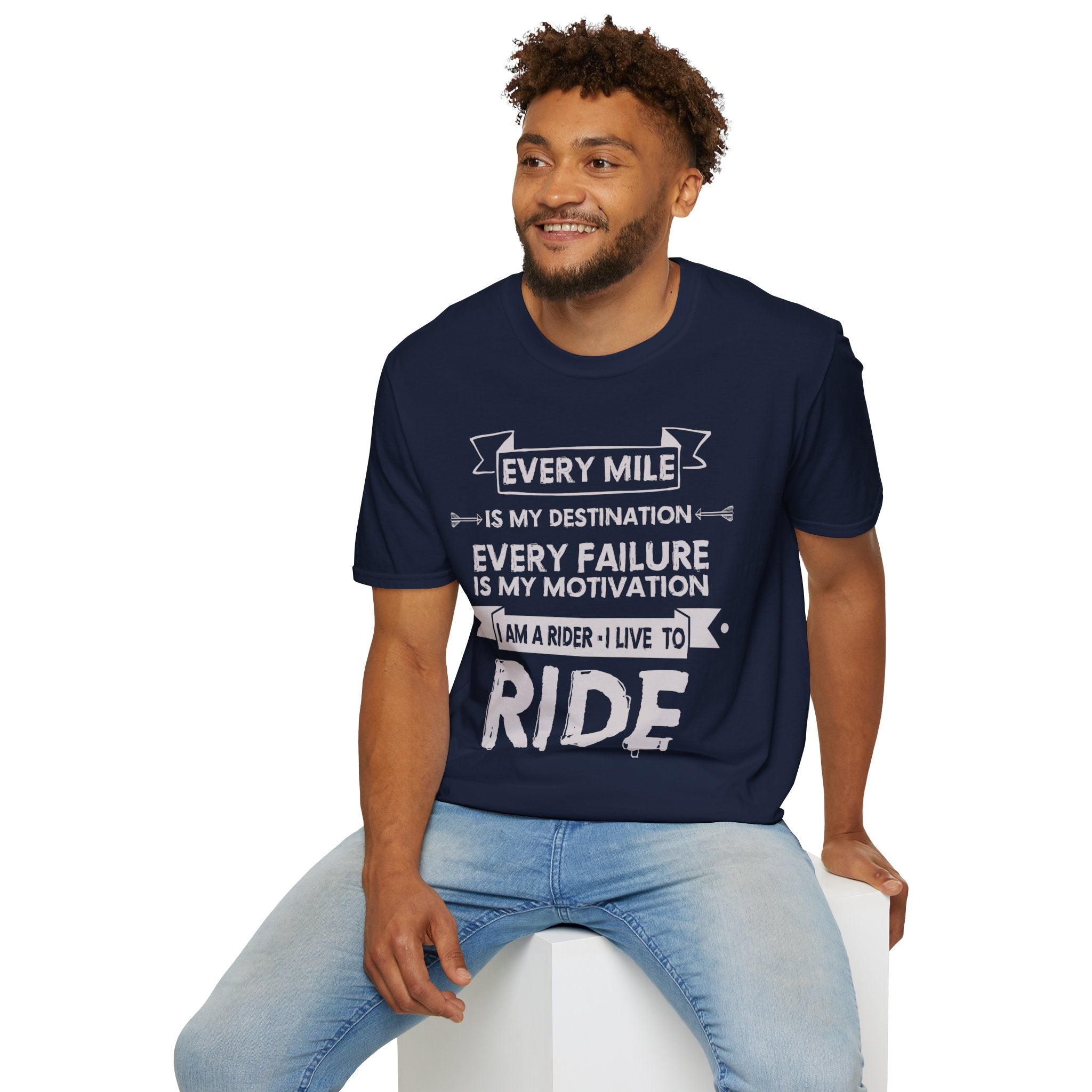 Inspirational Rider T-Shirt | Every Mile Is My Destination | Fitness Gift for Cyclists, Motivational Tee, Unisex Apparel