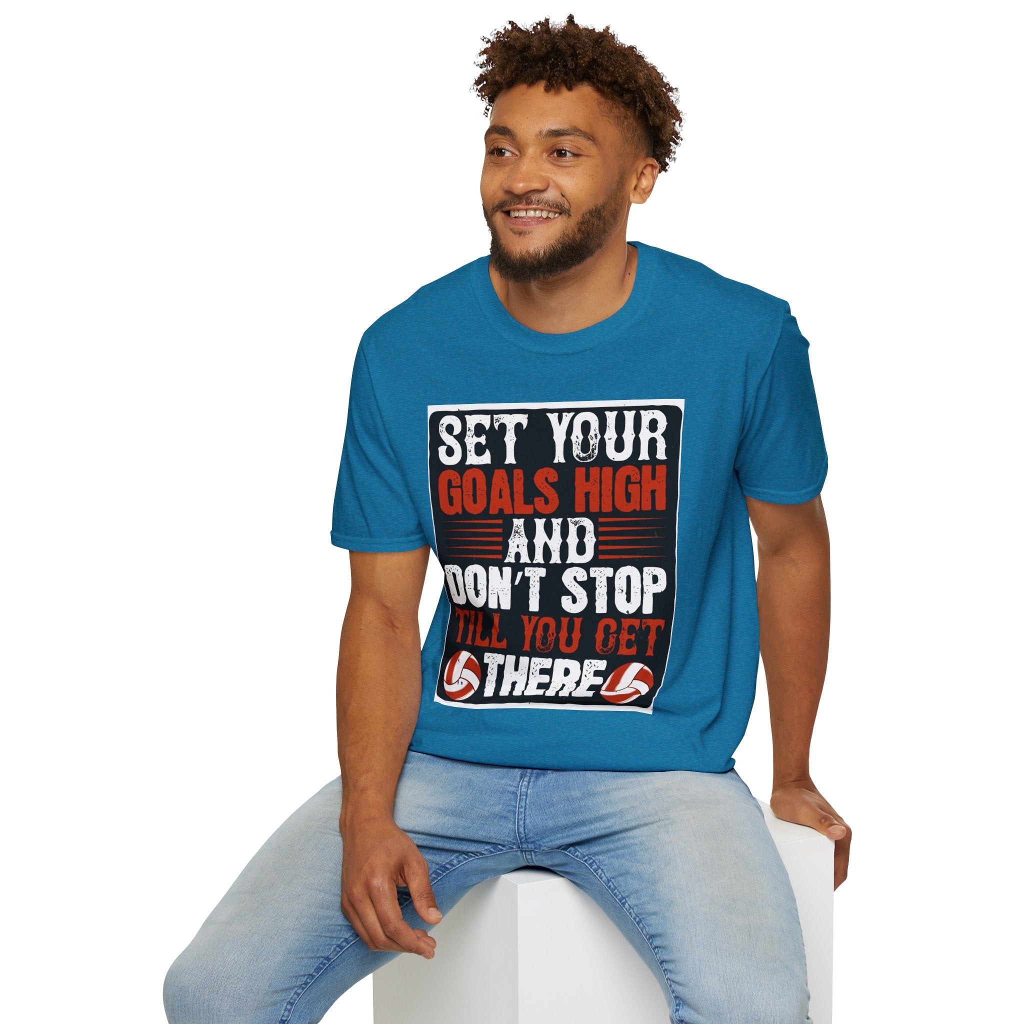 Motivational Unisex T-Shirt - "Set Your Goals High" - Inspirational Workout Tee