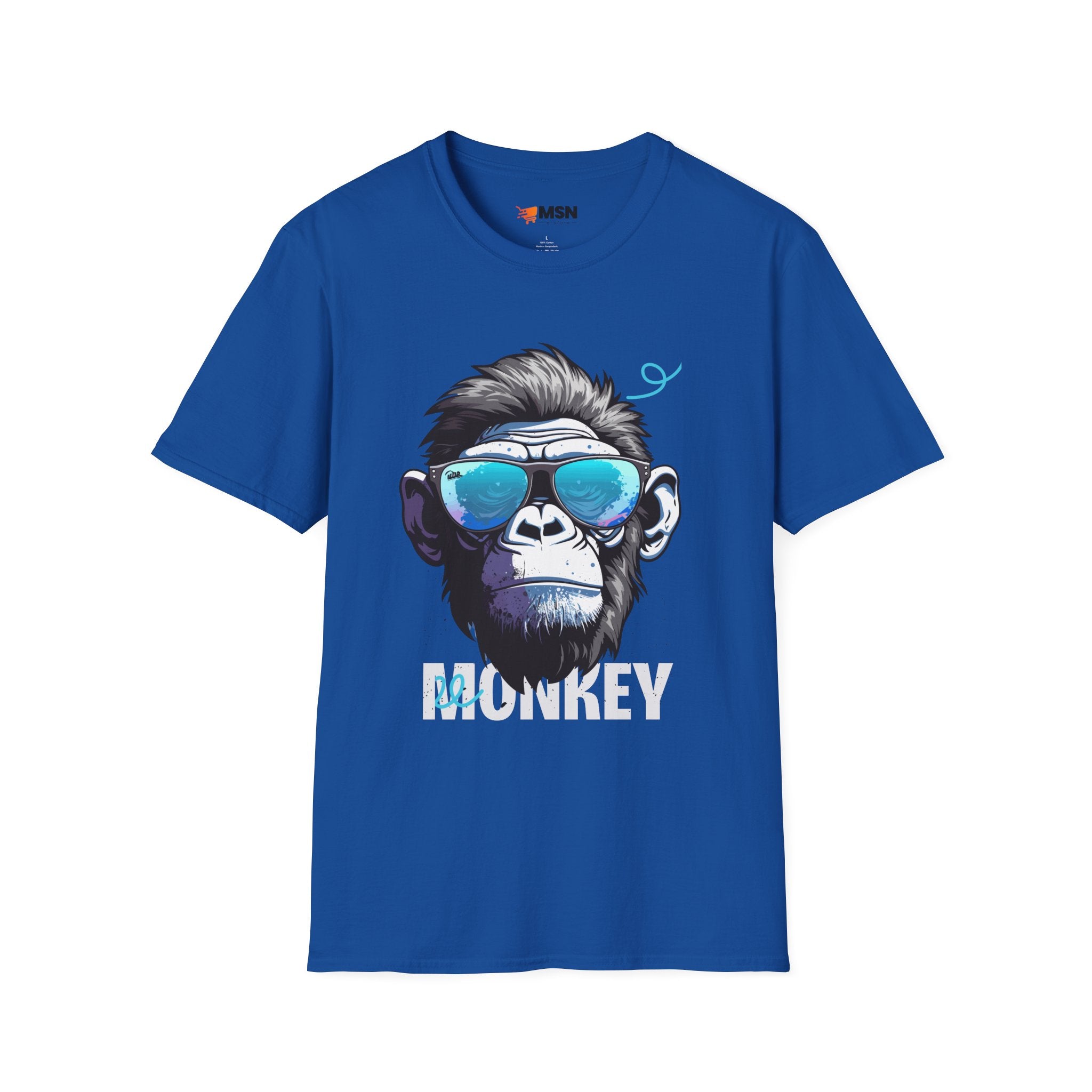 Cool Monkey Graphic Tee, Fun Unisex Softstyle T-Shirt, Animal Lover Gift